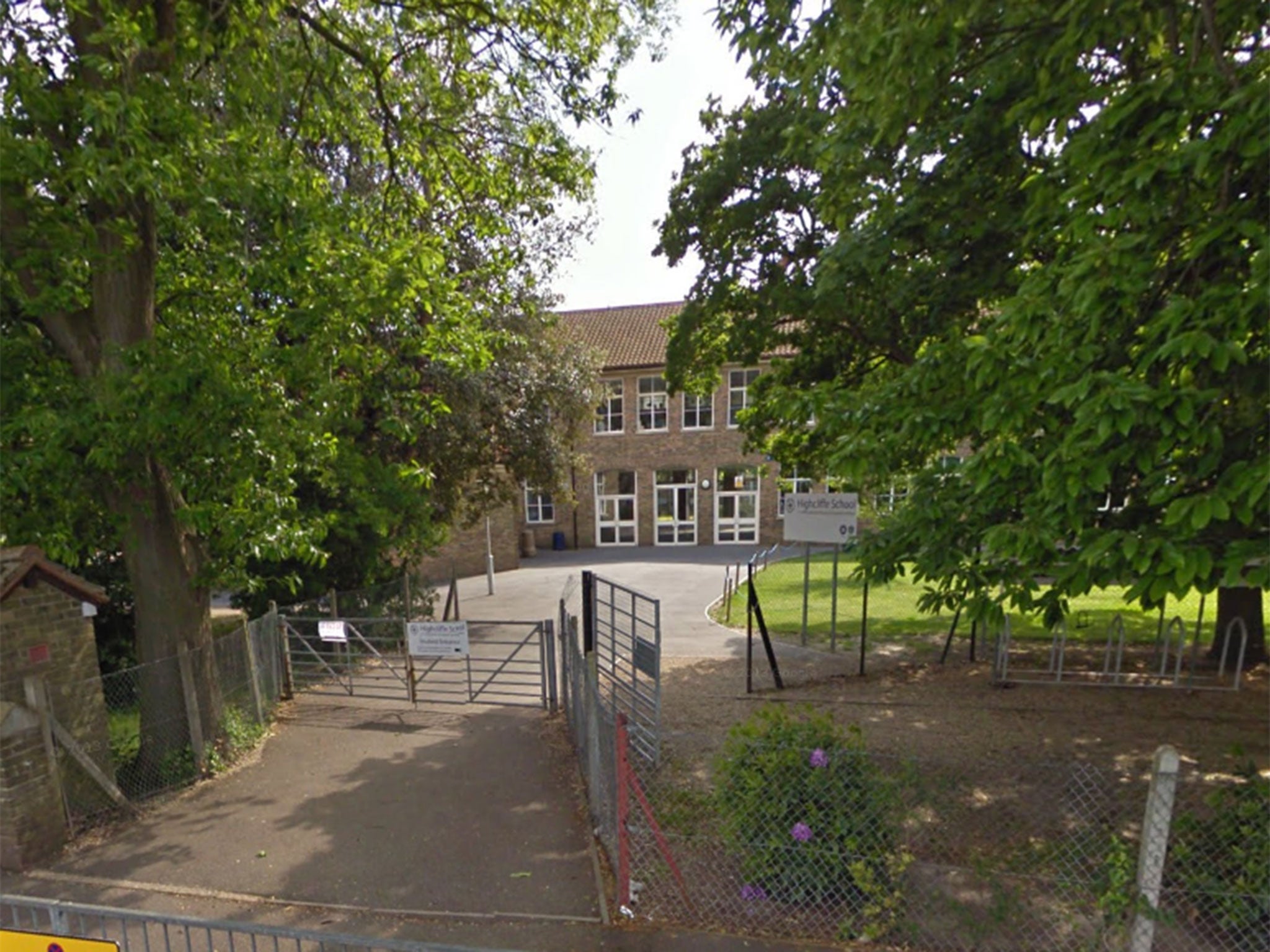 Highcliffe School in Bournemouth, which was put on lockdown over reports of shots fired at maintenance staff