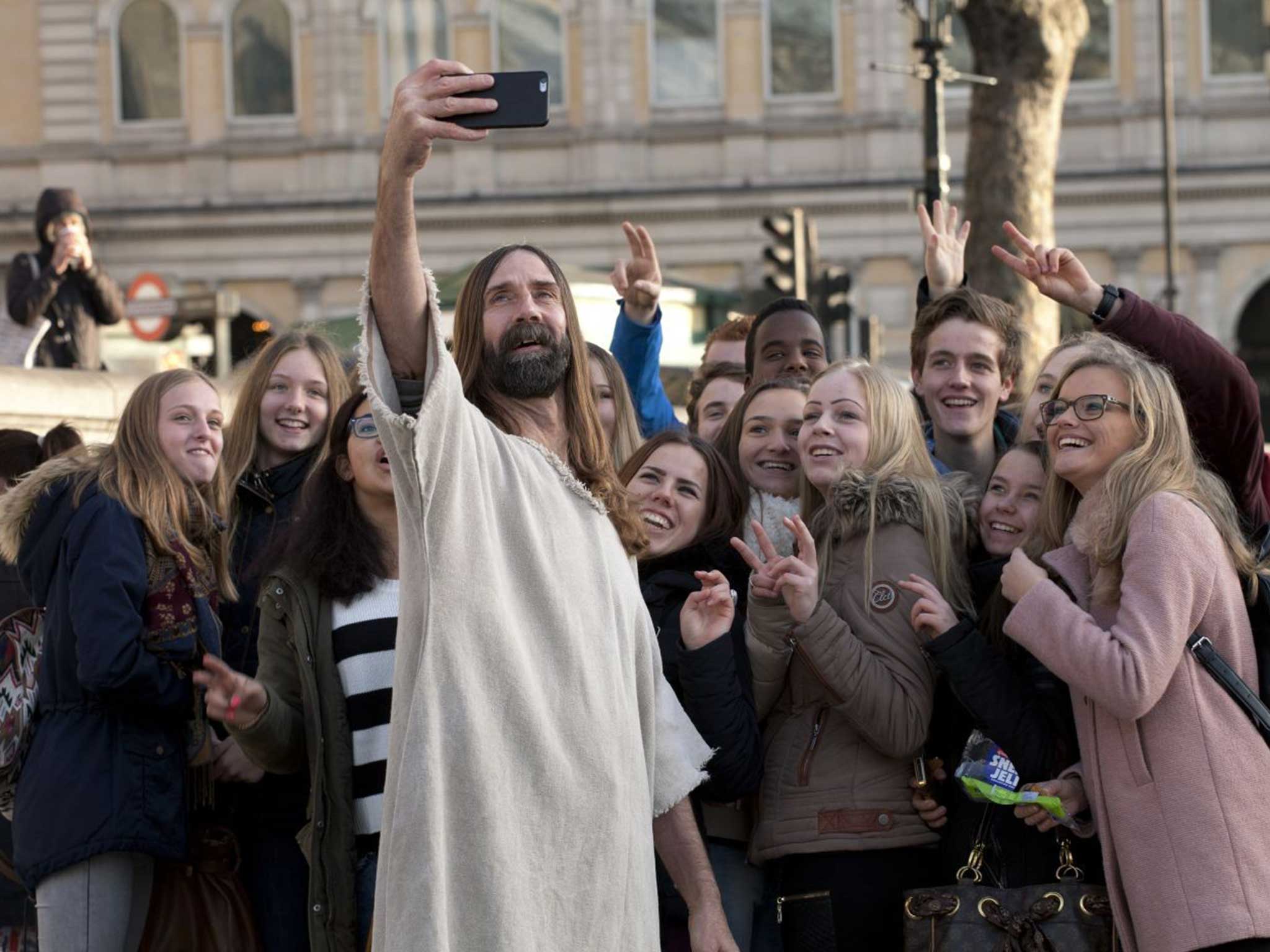 Jesus is my homeboy: Kevin Lee Light takes a selfie in London
