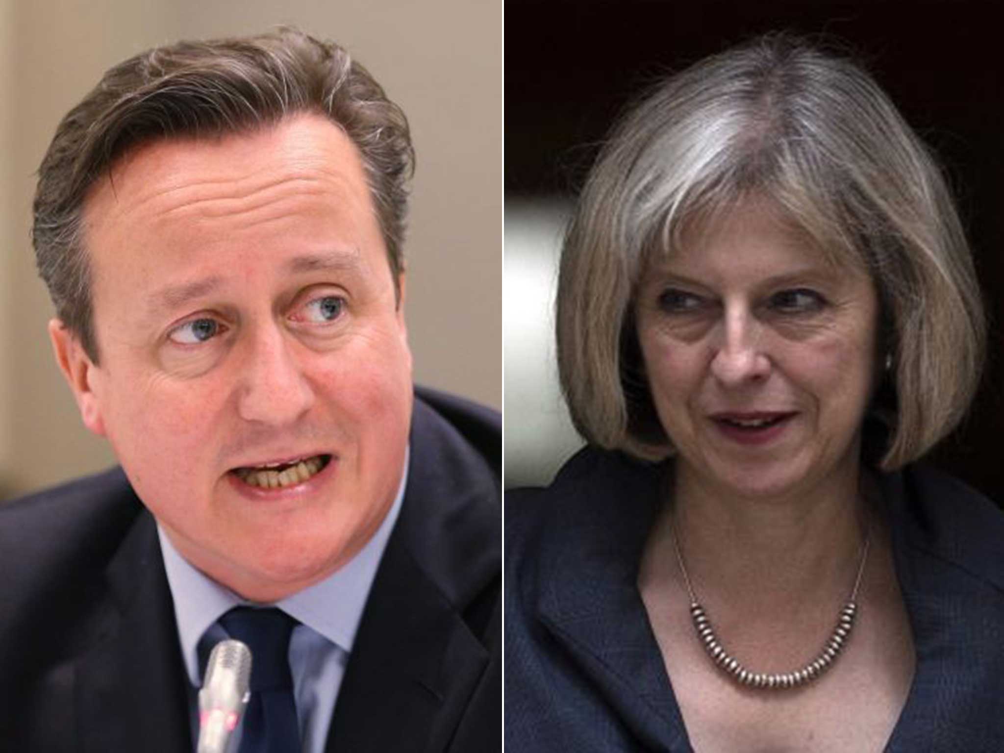 PM David Cameron and Home Secretary Theresa May