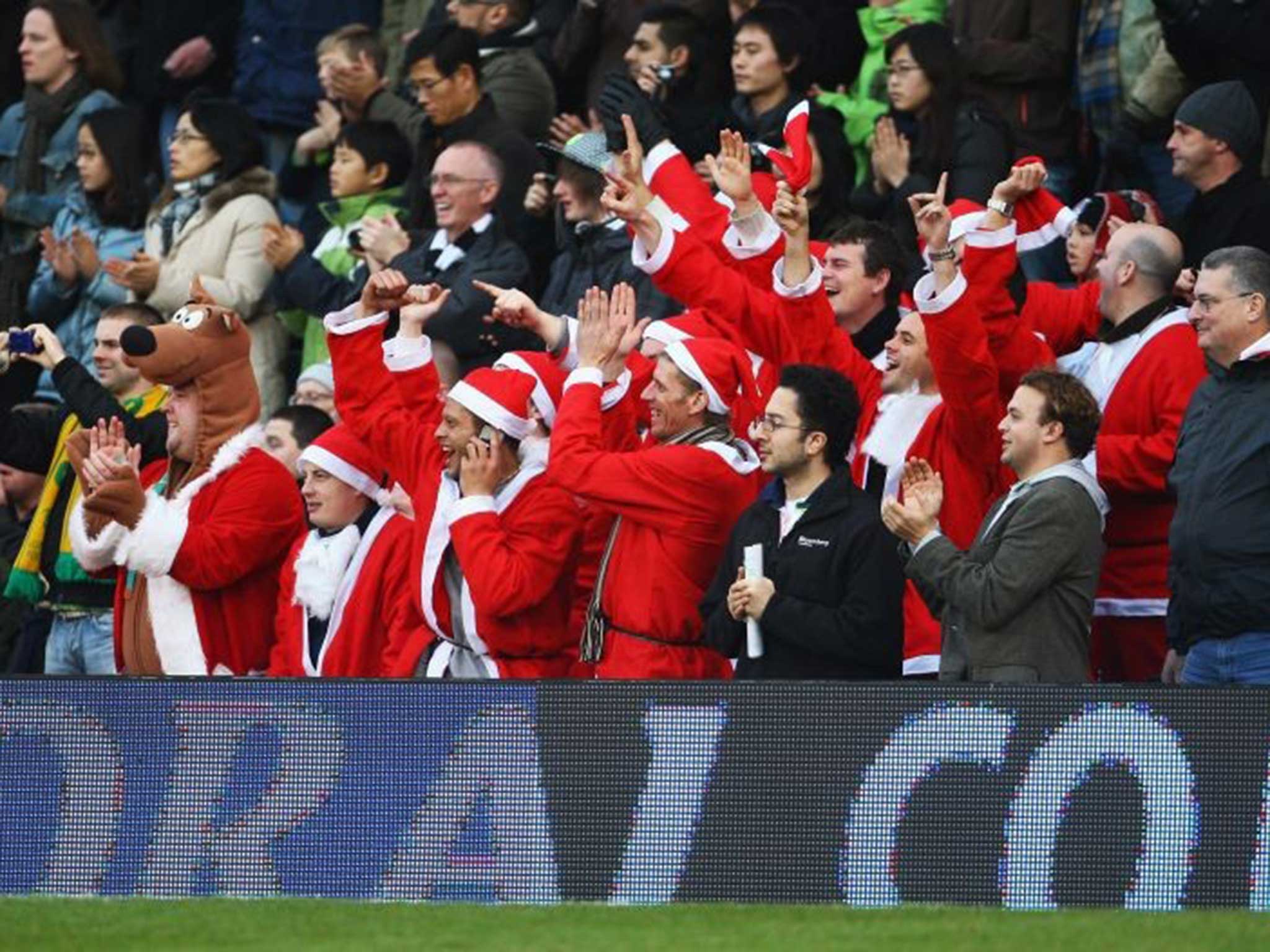 The sights of Christmas at a football match near you