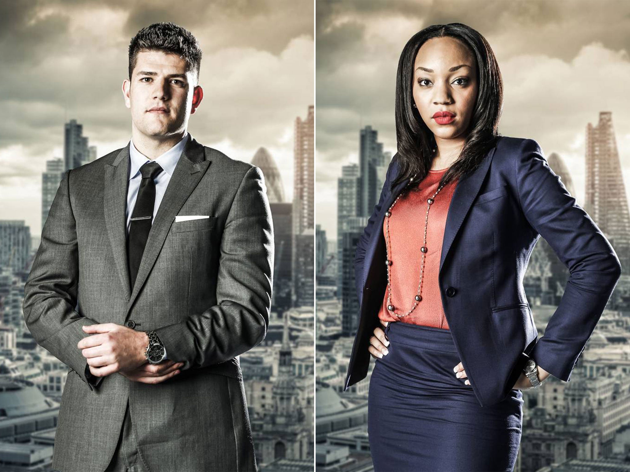 Mark Wright and Bianca Miller compete in the final of The Apprentice