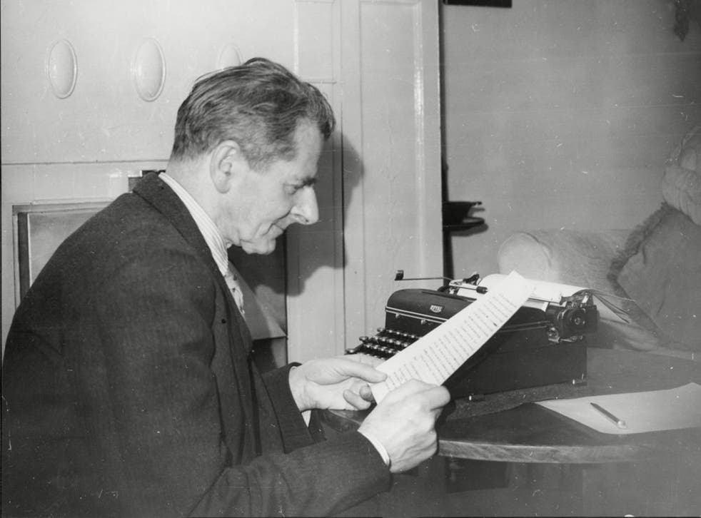 J Jefferson Farjeon at home in 1953