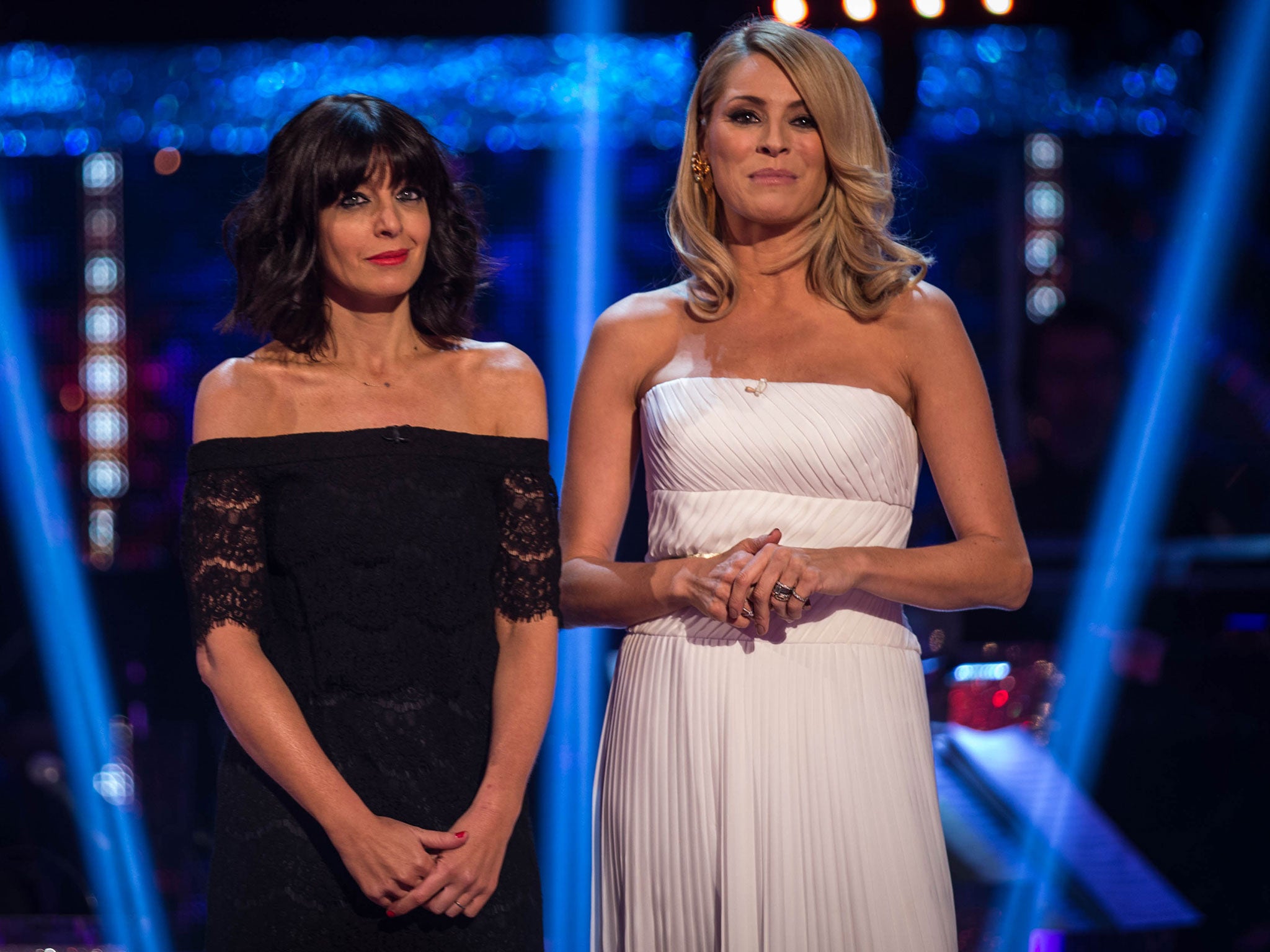 Claudia Winkleman and co-host Tess Daly at the Strictly Come Dancing final