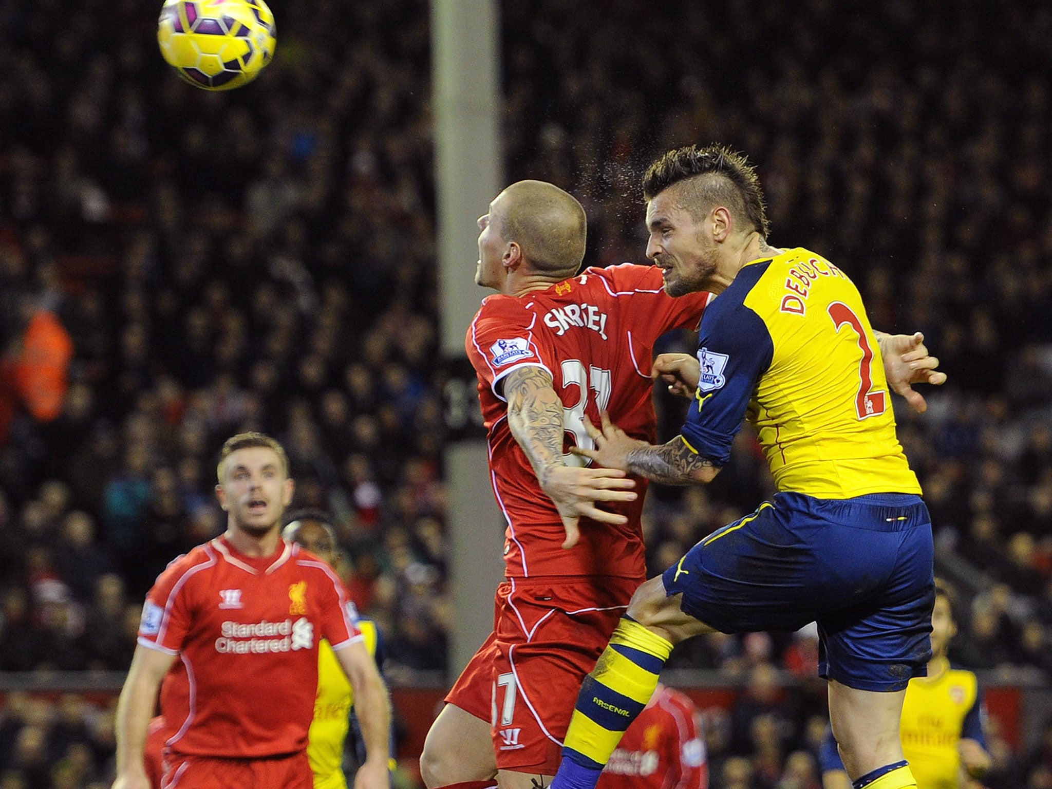 Mathieu Debuchy heads in to make it 1-1