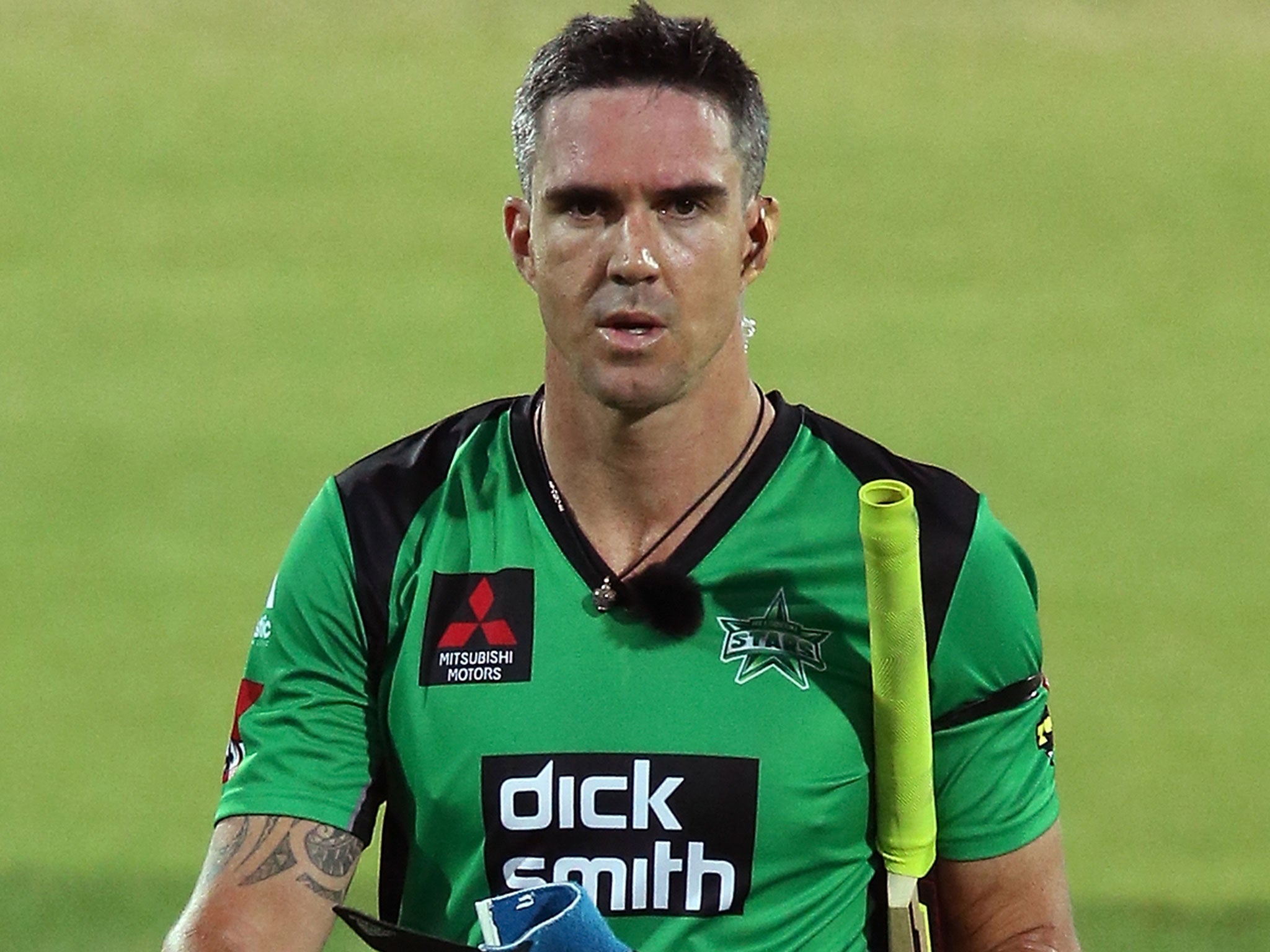 Kevin Pietersen of the Melbourne Stars leaves the field after getting out during the Big Bash League match between the Adelaide Strikers and Melbourne Stars last week