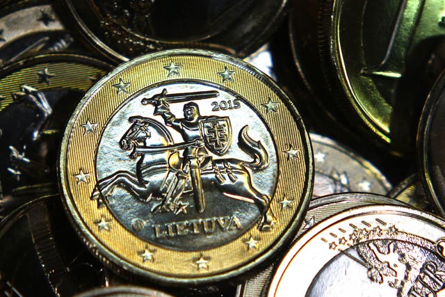 A Lithuanian one euro coin 