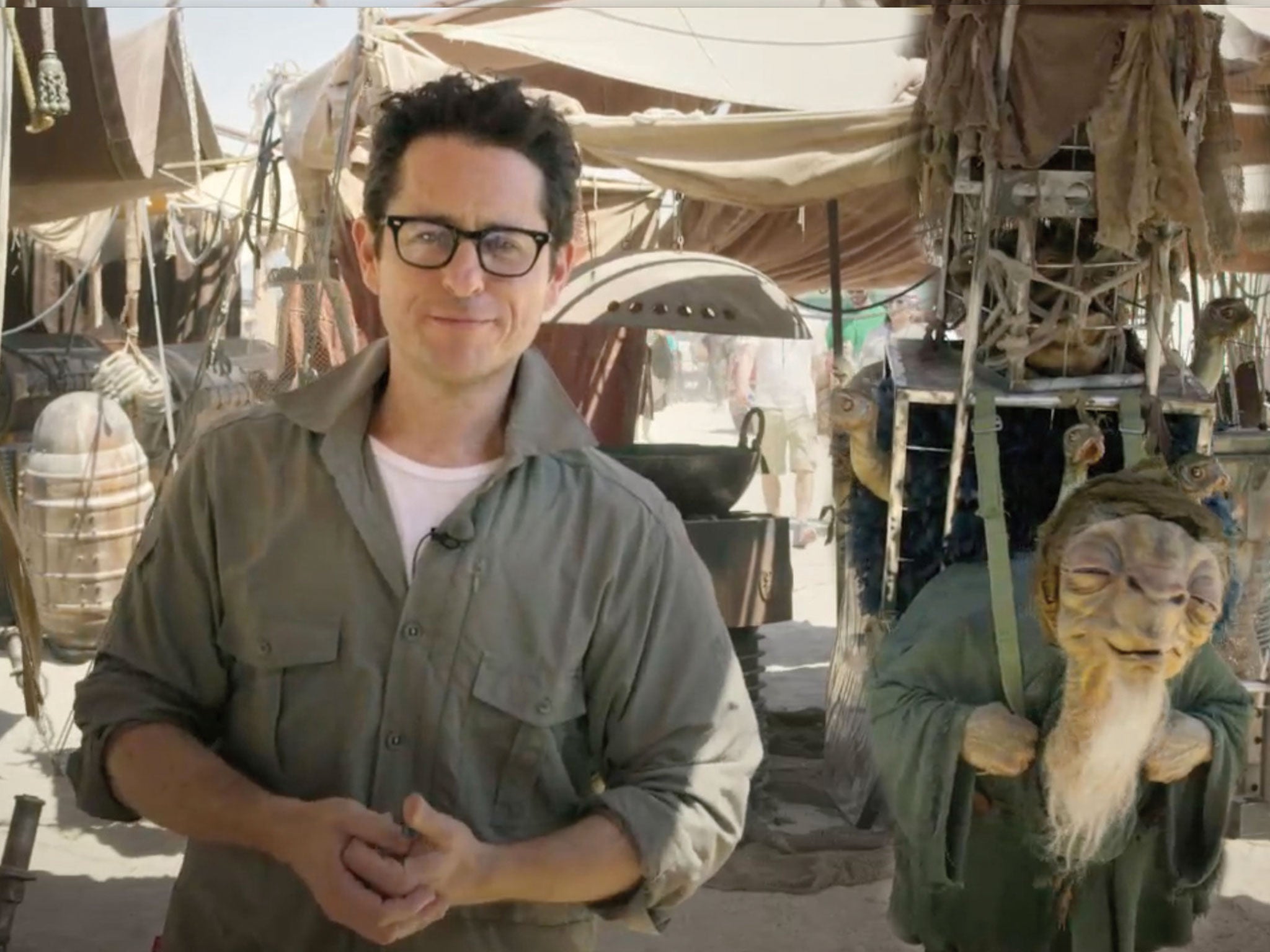JJ Abrams on the set of Star Wars: The Force Awakens