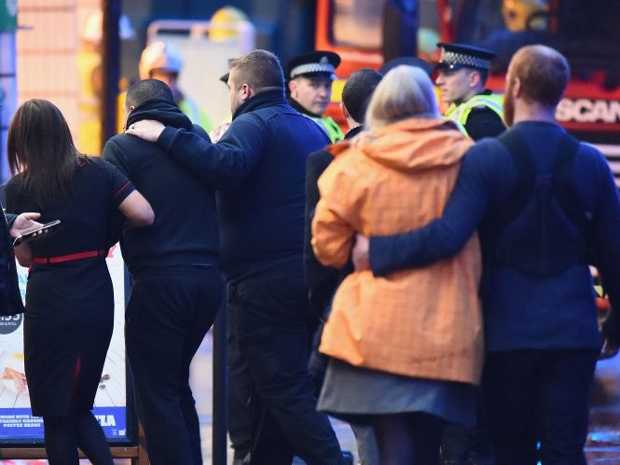 Witnesses leave the scene near George Square