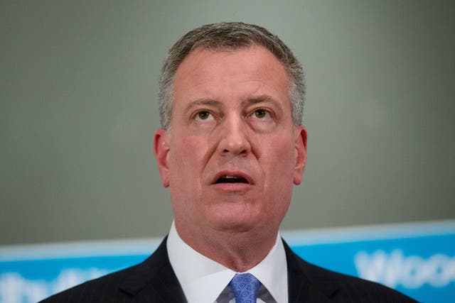 <p>Bill de Blasio, the mayor of New York, on Monday warned the city was ‘dangerously close’ to a second wave</p>