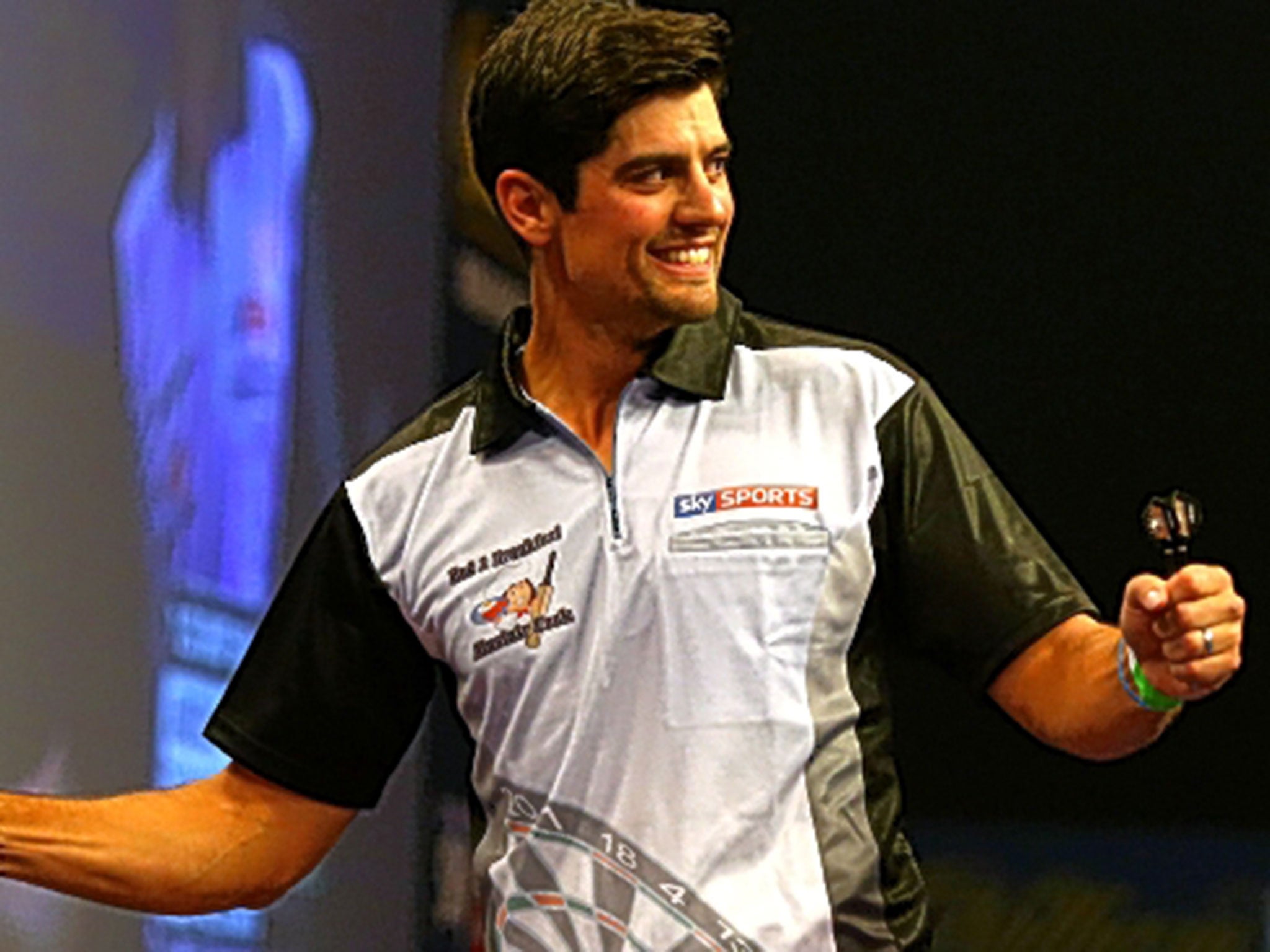 Alastair Cook at the Darts on Monday night