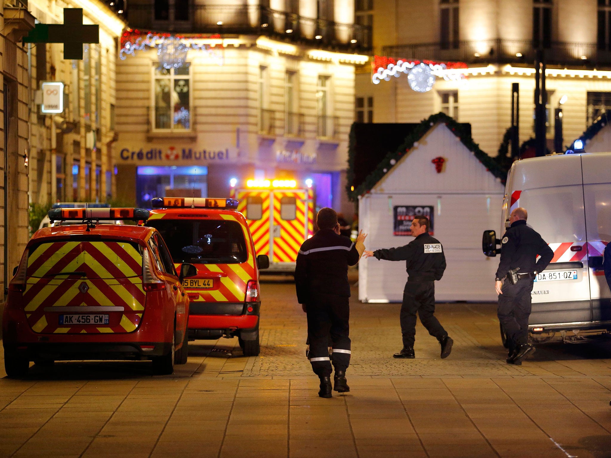 Eleven people were hurt, five seriously, when a van drove into a Christmas market in France