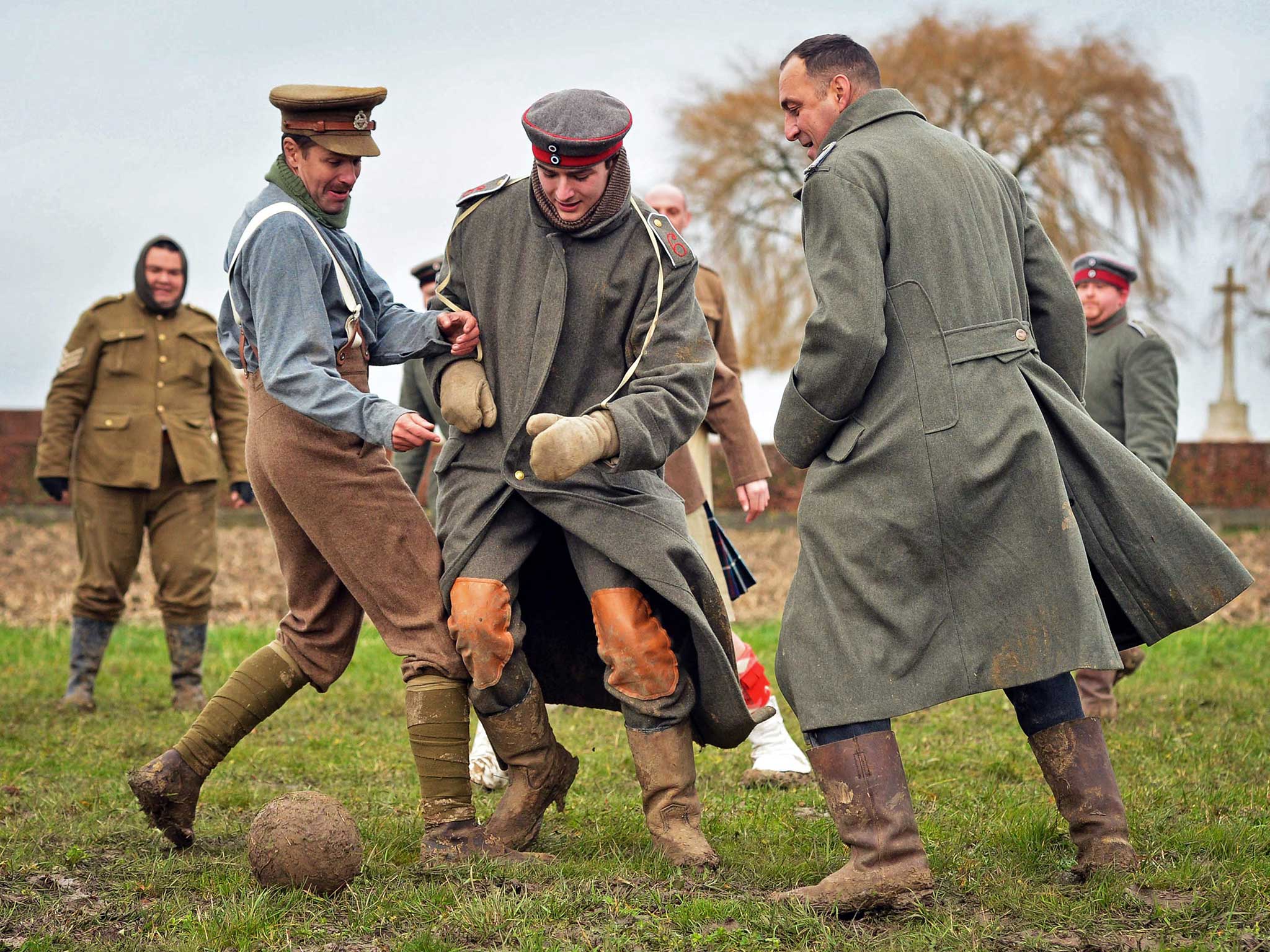 Christmas Day Truce 1914: Volunteers re-enact football game on Belgium fields  The Independent 