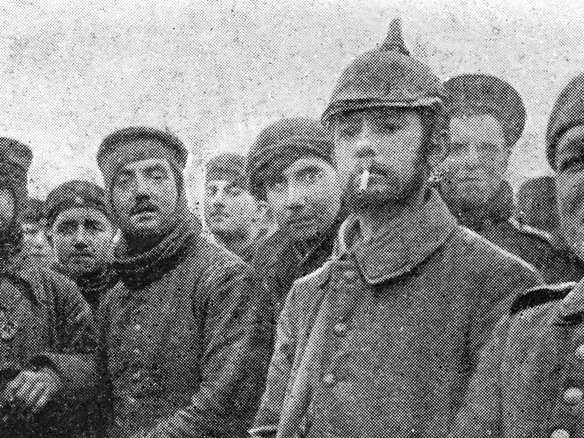British and German troops make a Christmas and New Year truce in the trenches of the Western Front