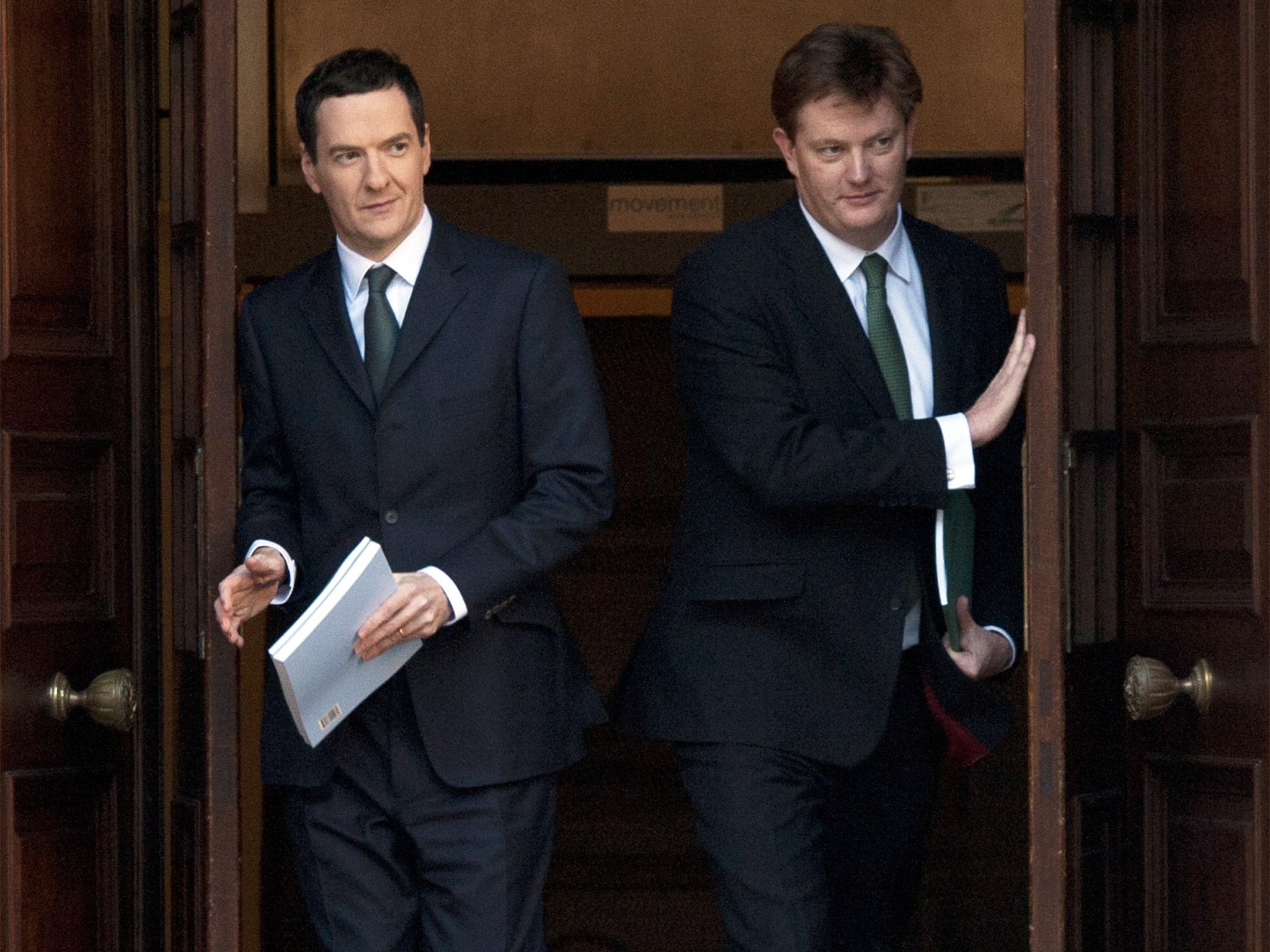 Danny Alexander and George Osborne before the Autumn Statement
