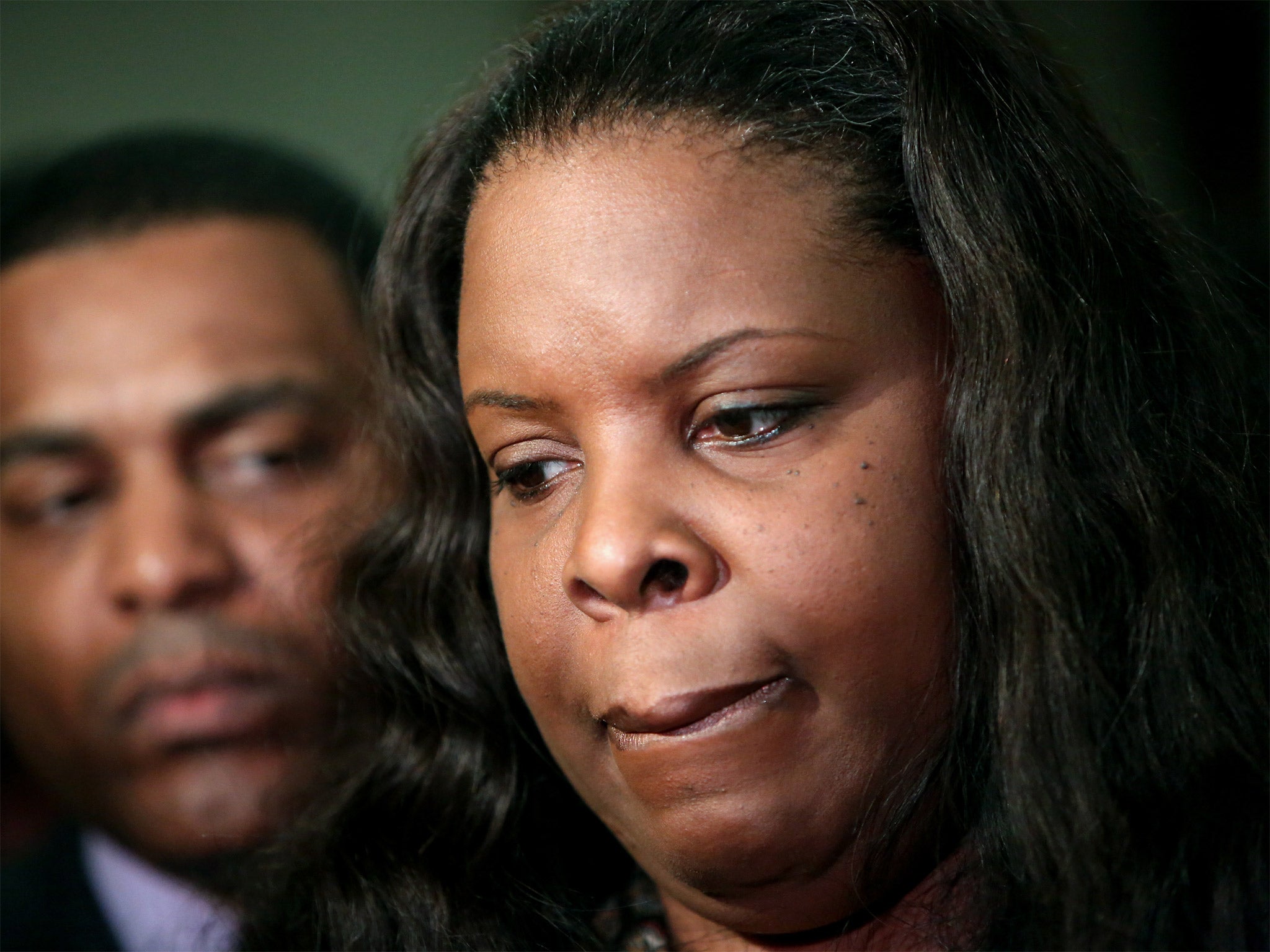 Janet Baker at Harris County Criminal Justice Center, in Houston. A grand jury declined to indict Houston police officer Juventino Castro in the fatal shooting of her son, Jordan Baker