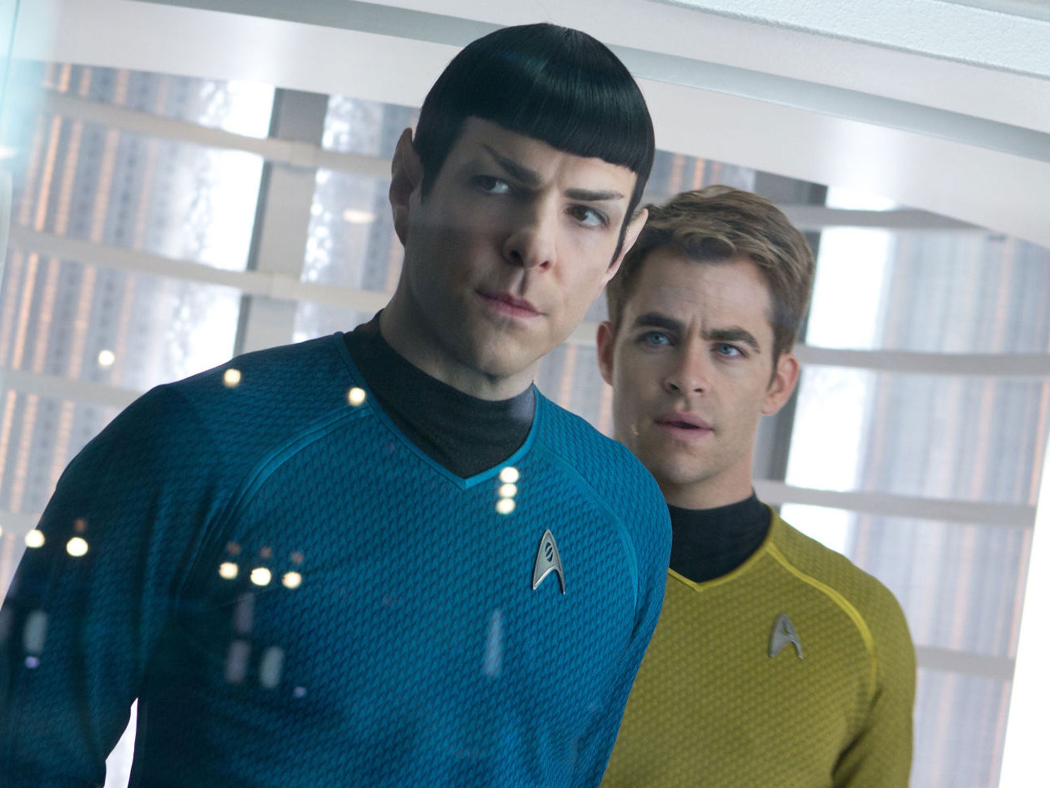 Zachary Quinto (L) and Chris Pine in Star Trek into Darkness