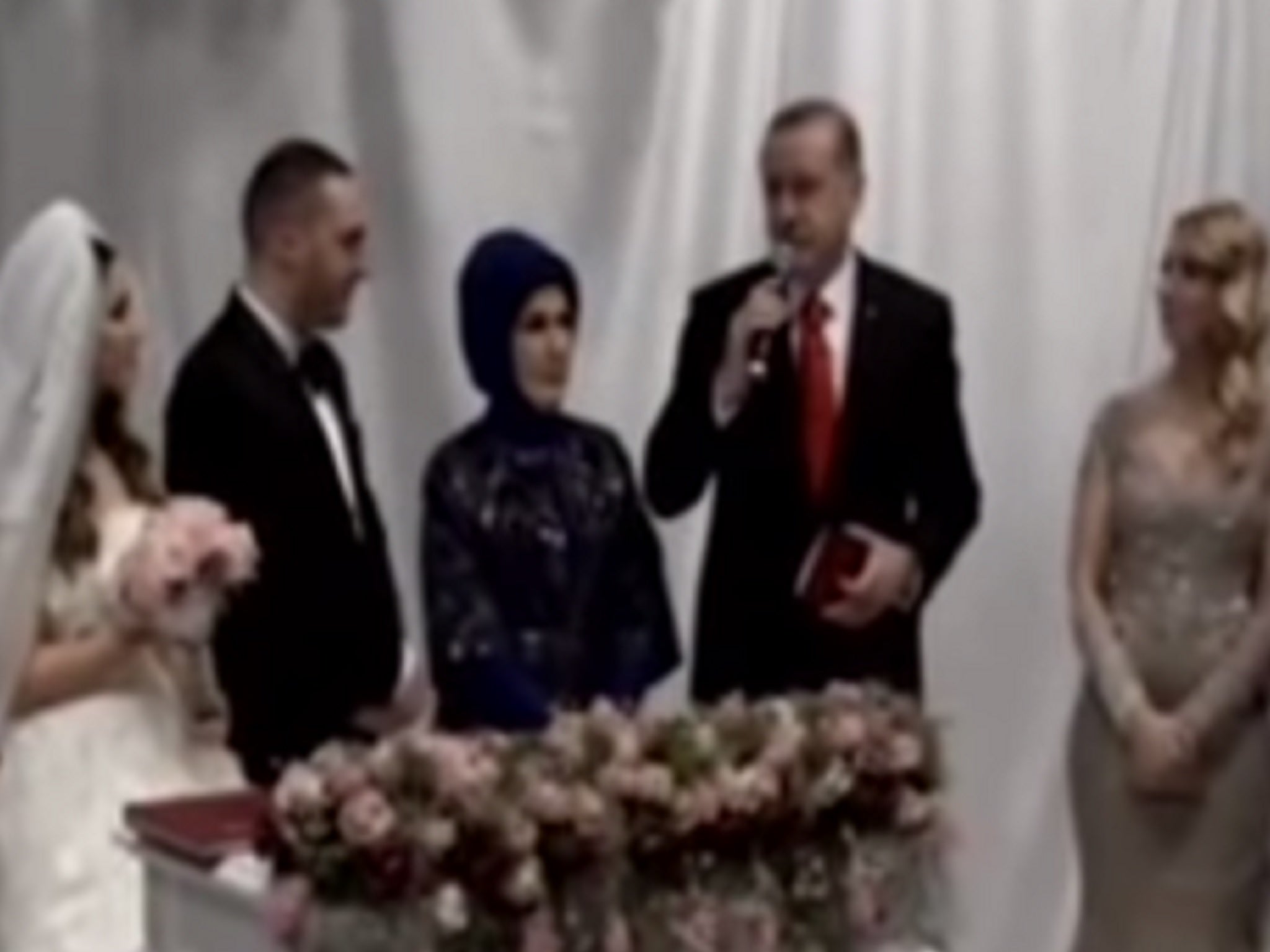 Turkish President Tayyip Erdogan has described birth control as a form of 'treason' at a couple's wedding