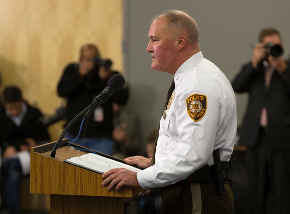 St Louis County Police chief Col Jon Belmar at a press conference earlier this year