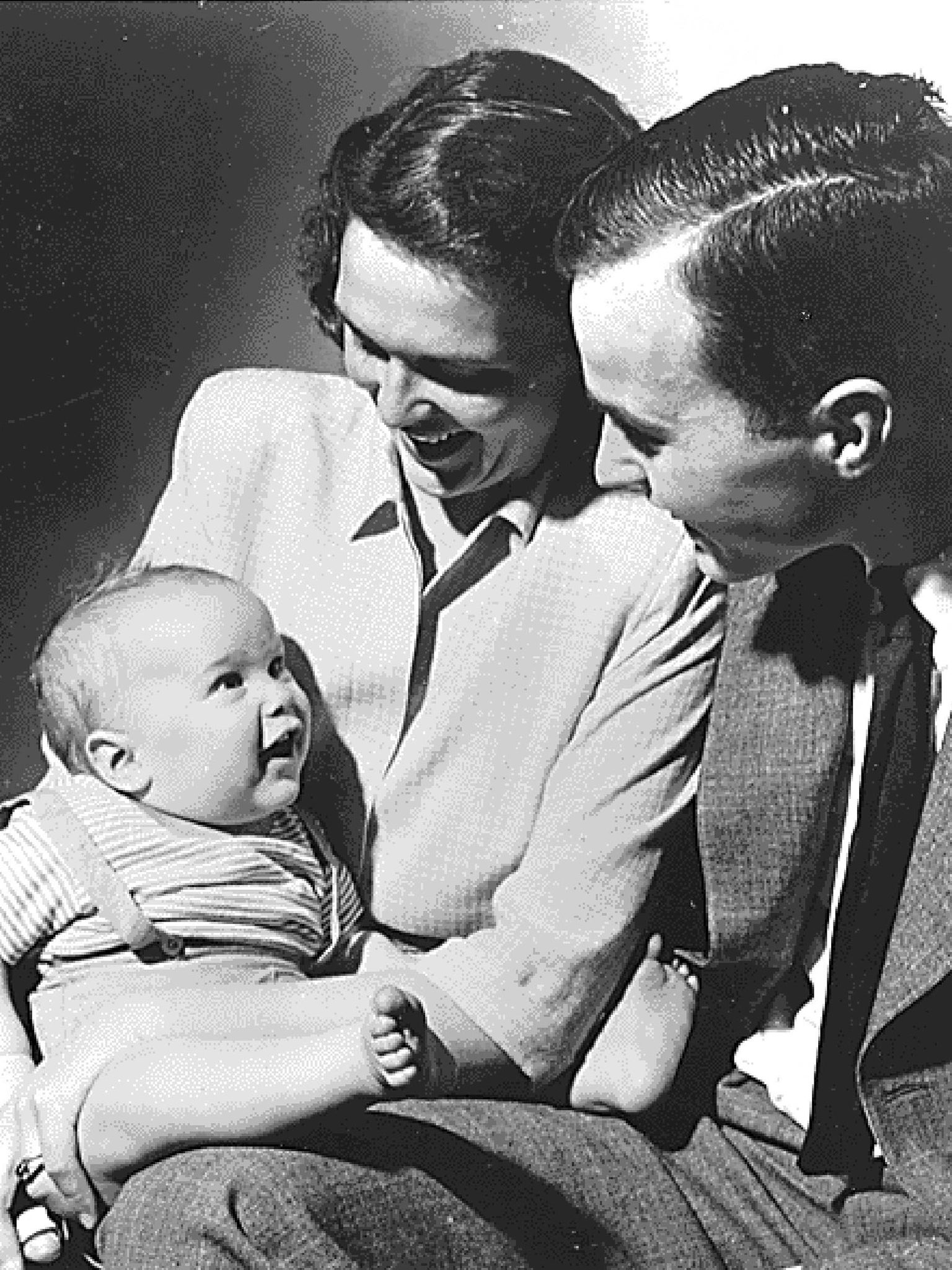 George and Barbara Bush with their first child George W in 1947 (Rex)