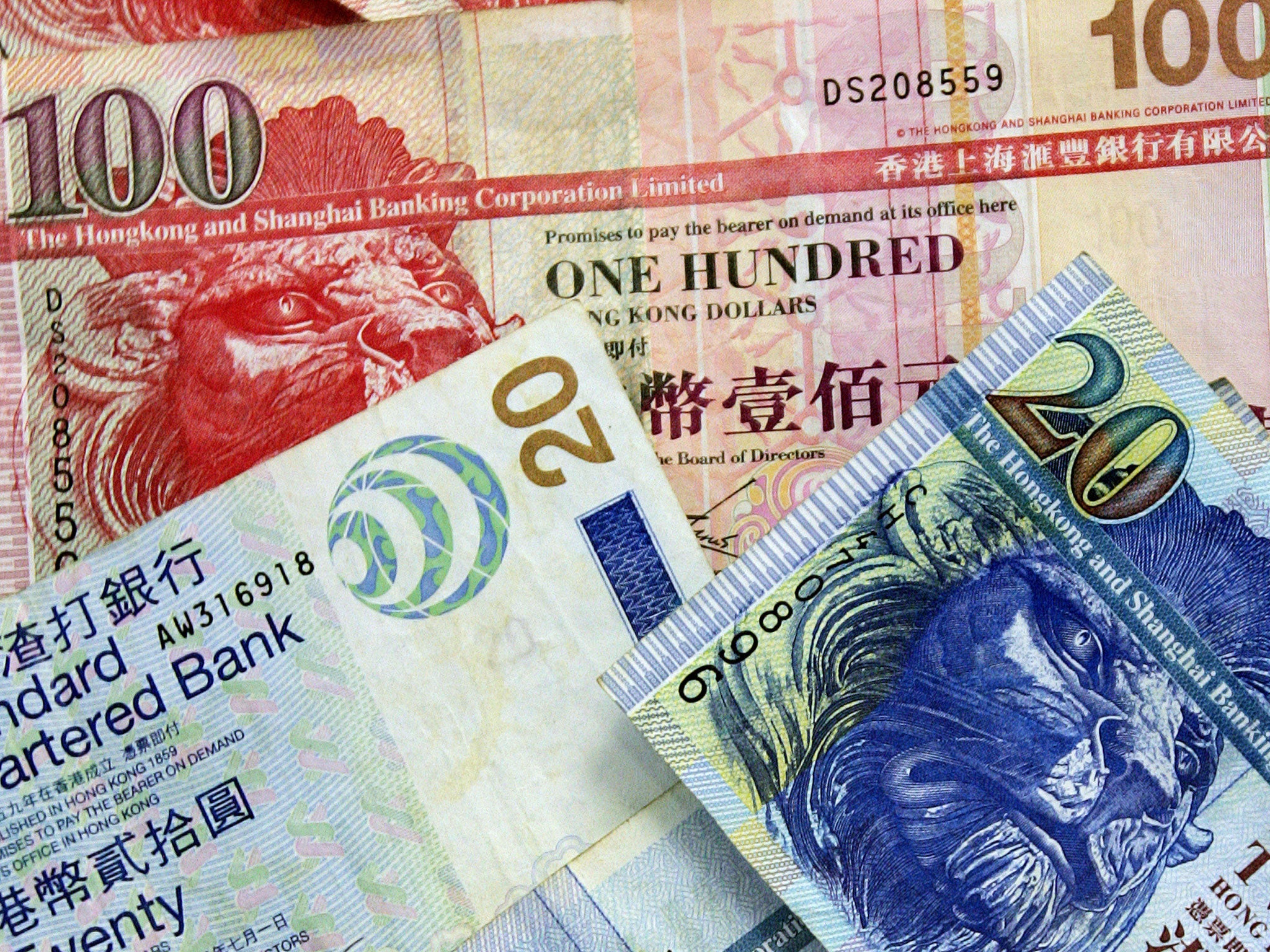 Hong Kong Dollars spilled out onto a road on Christmas Eve