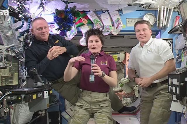 ISS astronauts in their video message