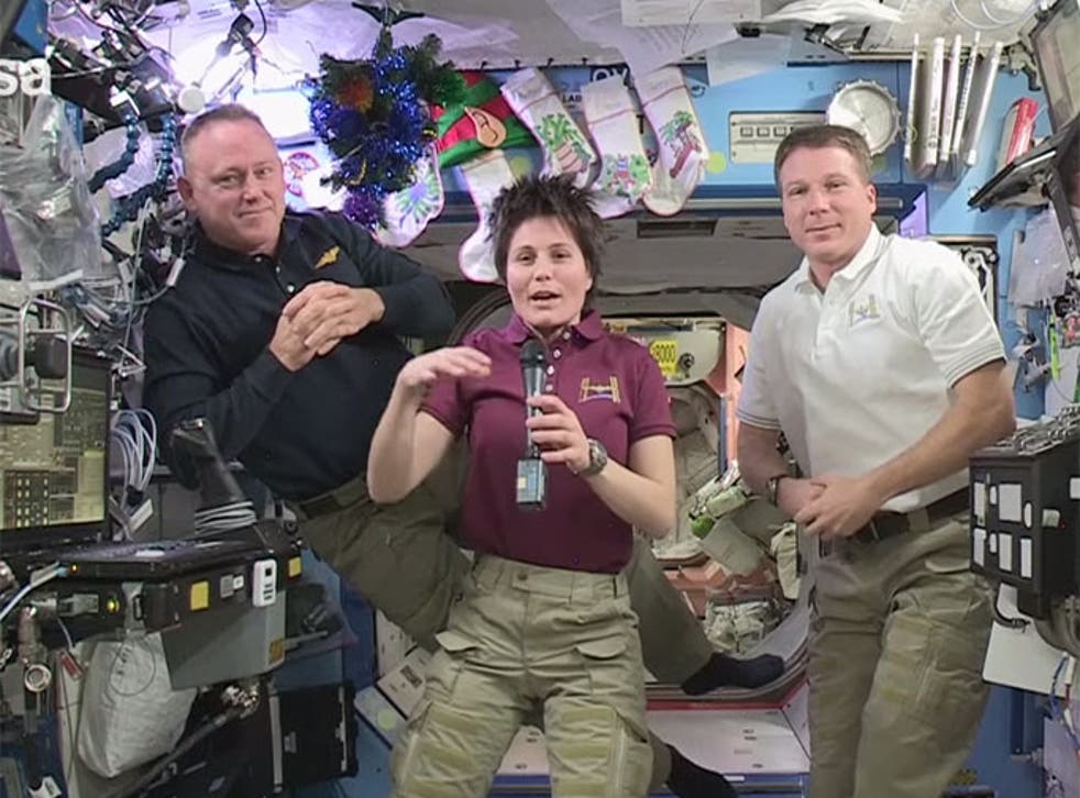 ISS astronauts in their video message