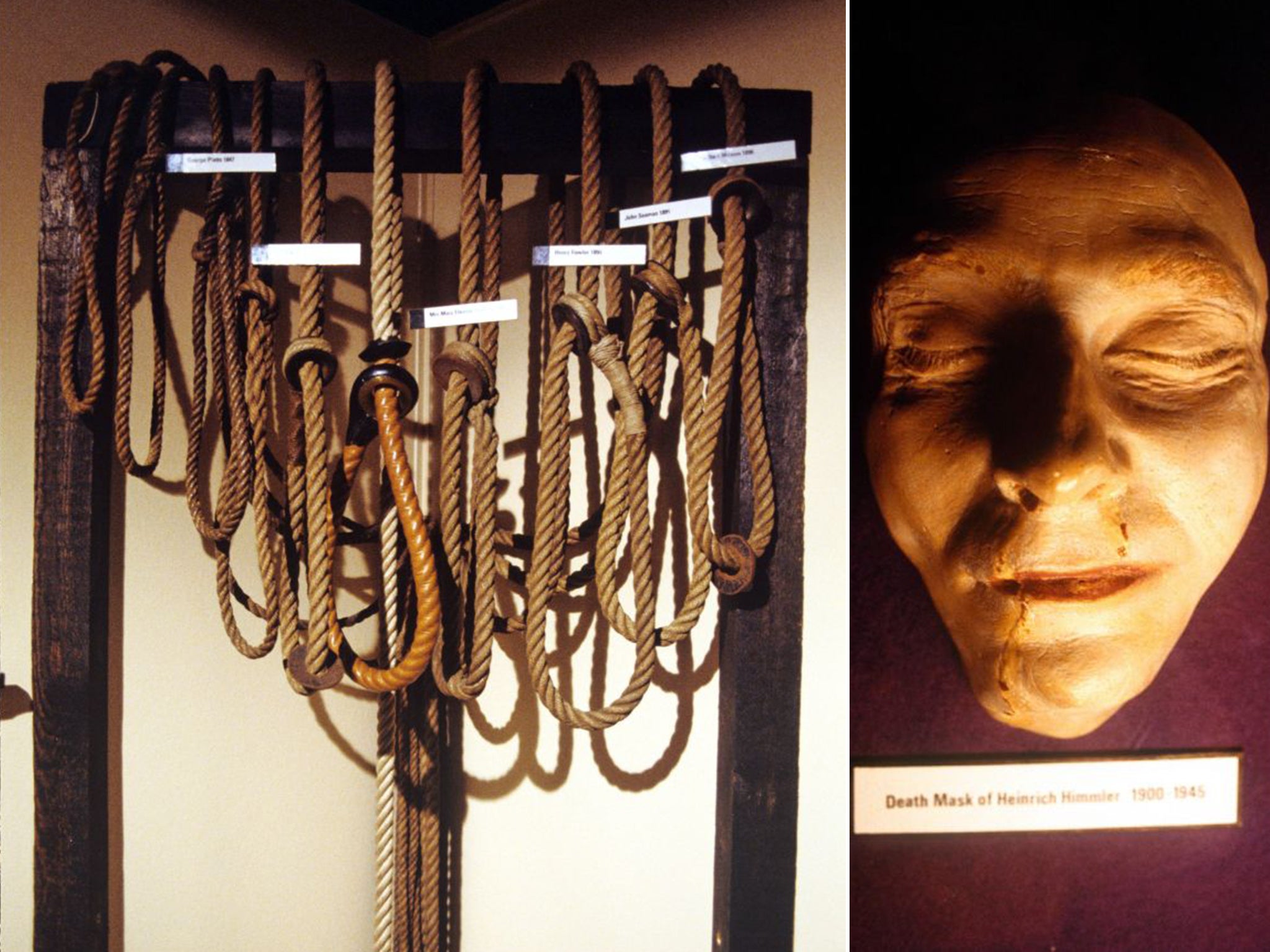 Items in the Metropolitan Police’s ‘Black Museum’ include hangman’s nooses and death masks