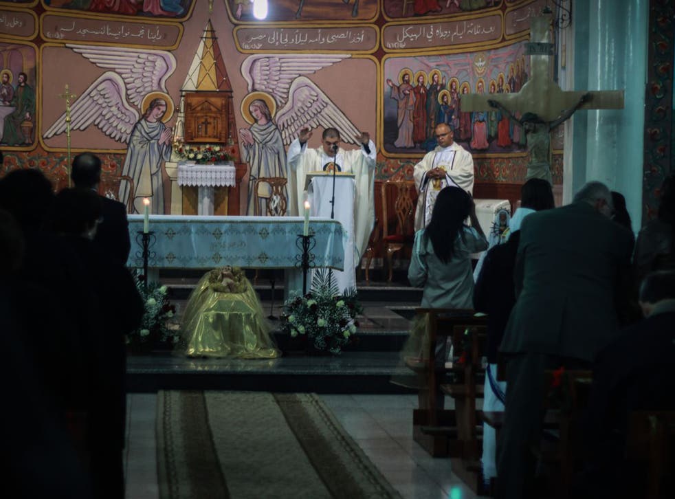 Christmas Eve 2014 is celebrated at St Thomas’s Catholic Church, in Gaza. Around 700 of Gaza’s 2,200 Christians attended the service (Motaz ALaaraj)