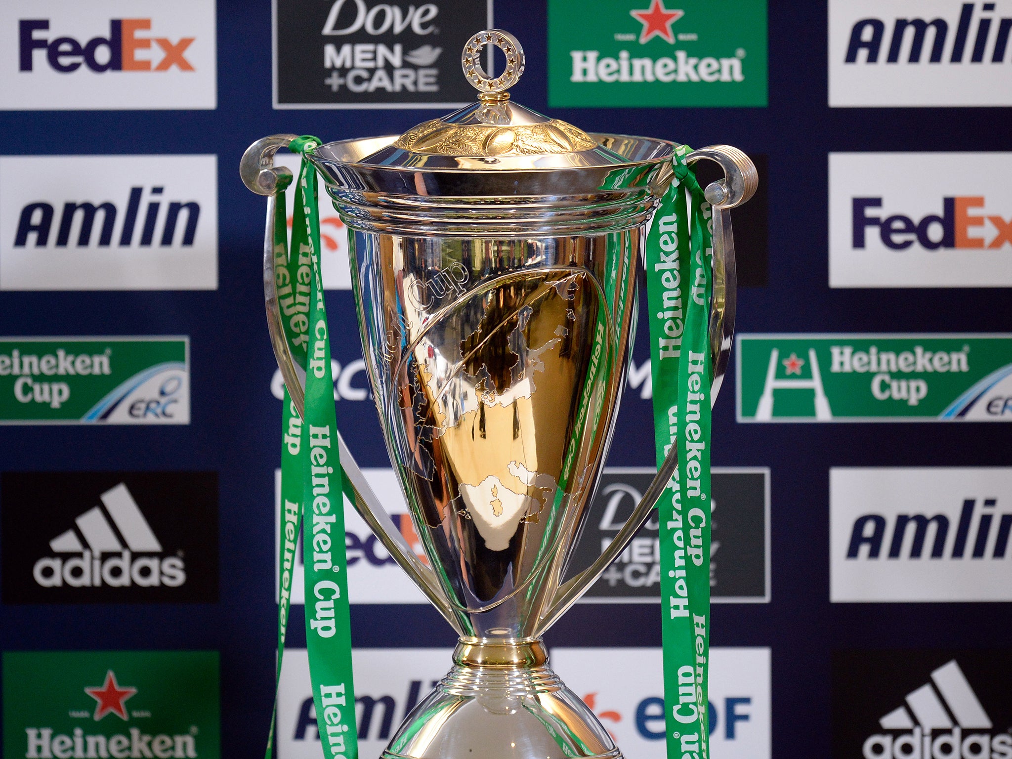 Rugby Union's European Cup trophy sponsored by Heineken