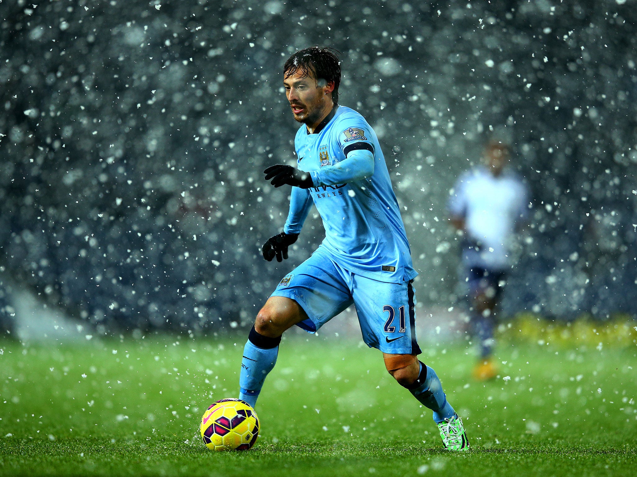 David Silva shone in the snow at the Hawthorns