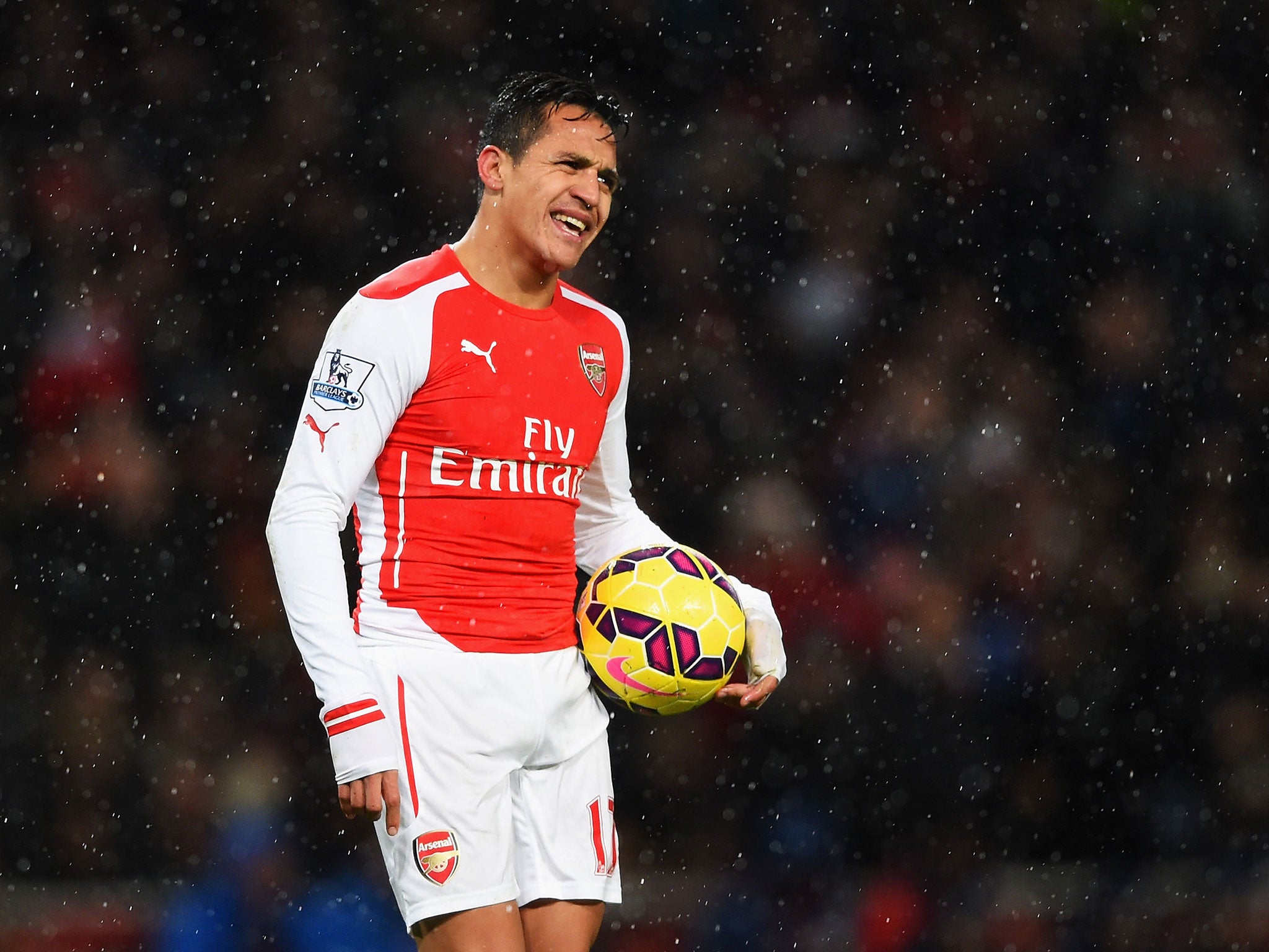 Alexis Sanchez missed a penalty before scoring the opening goal with a header at the back post