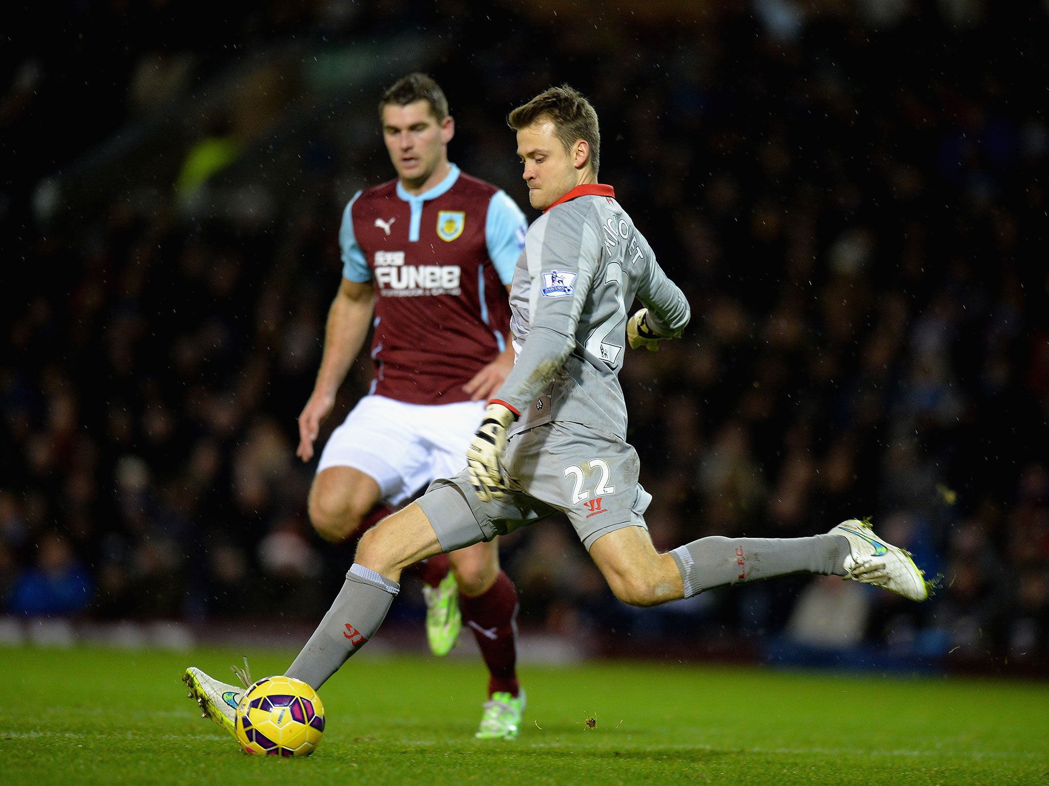 Simon Mignolet was far from convincing after coming off the bench against Burnley
