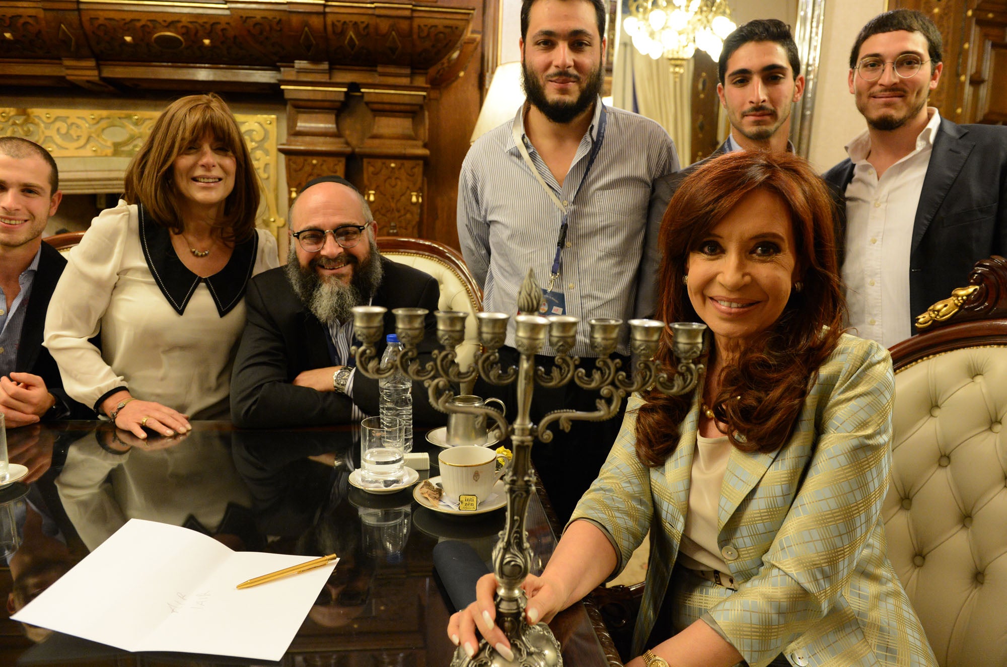 The Argentinian president with Yair Tawil and his family