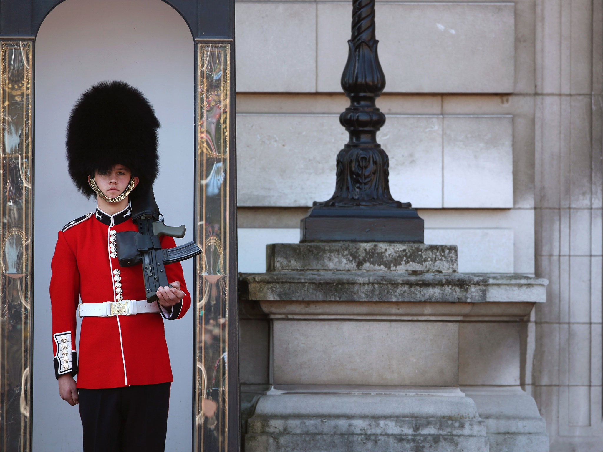 FILE: Members of the Queen's Guard perform the 'Changing of the Guard' ceremony at Buckingham Palace on April 8, 2011