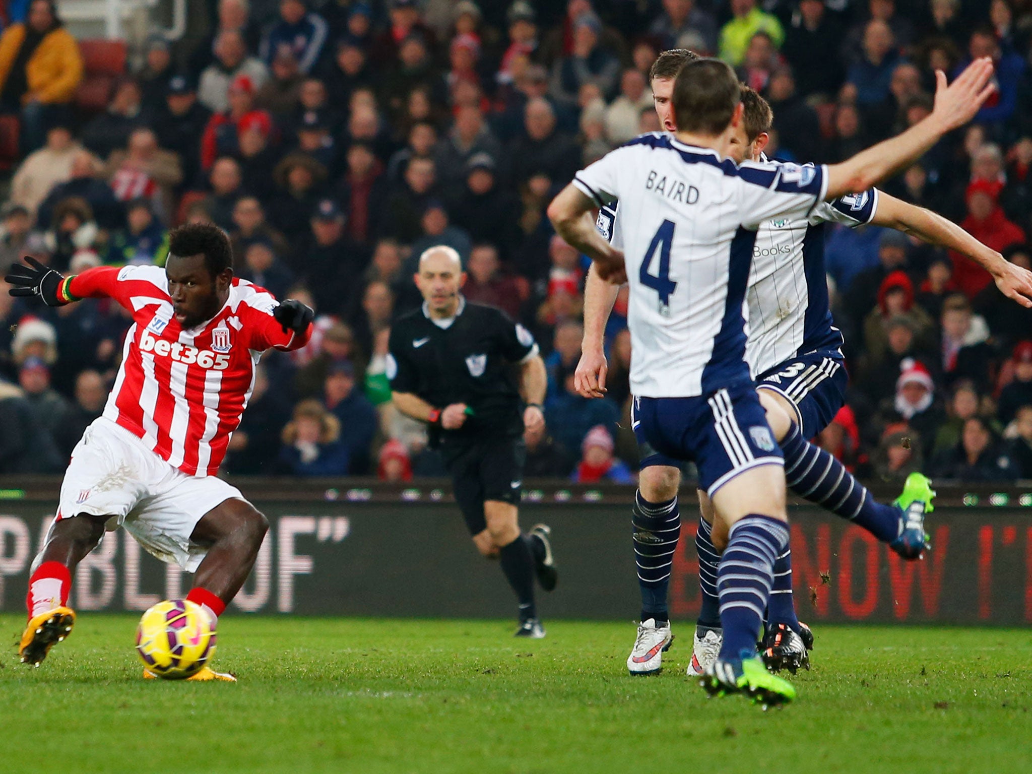 Mame Diouf scores his first against West Brom