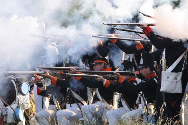 The Battle of Waterloo re-enacted
