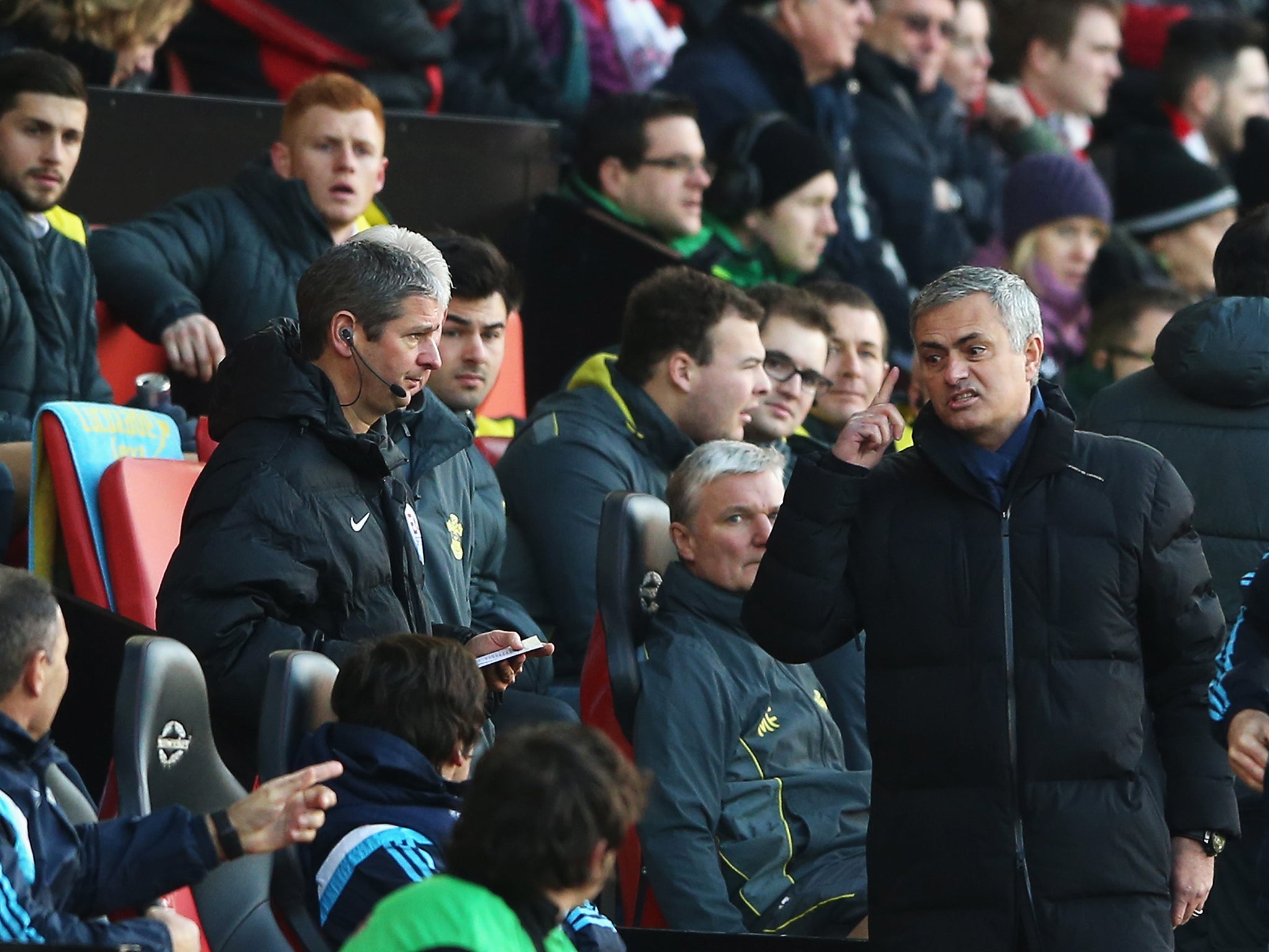 Chelsea manager Jose Mourinho at Southampton