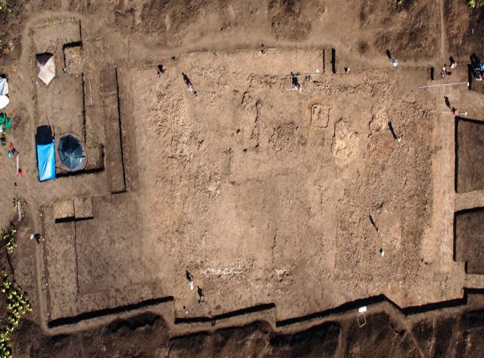 The excavations of the temple, thought to belong to the Trypillian culture, near the modern-day city of Nebelivka