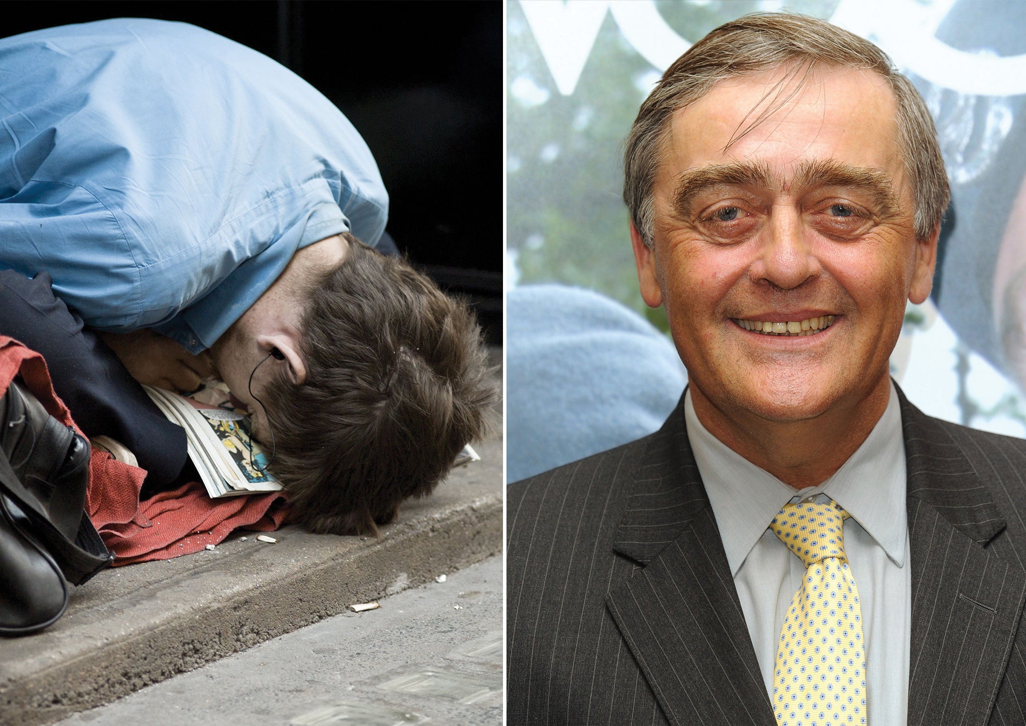 Left: A young homeless man, Right: Gerald Cavendish Grosvenor, who is as wealthy as the bottom 10 per cent of Britons