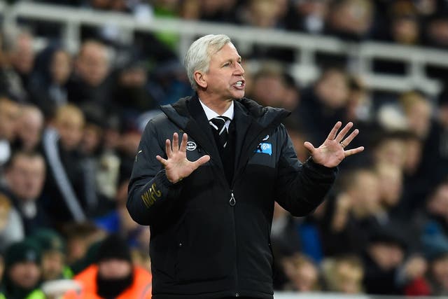 Alan Pardew reacts on the touchline