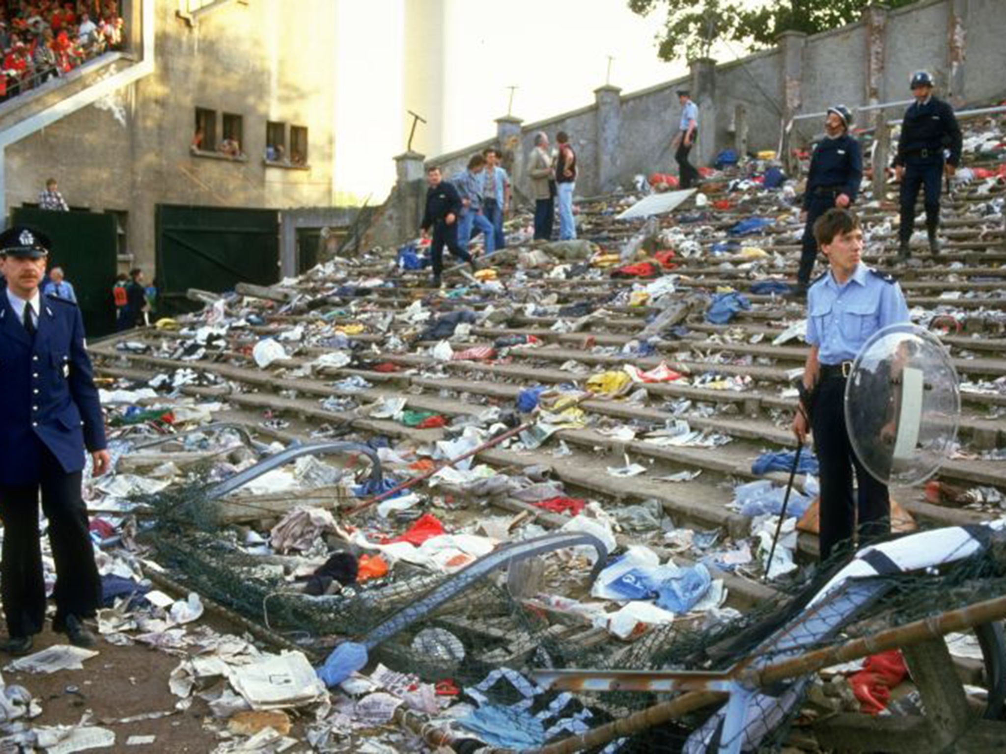 The aftermath of the Heysel Stadium disaster in 1985