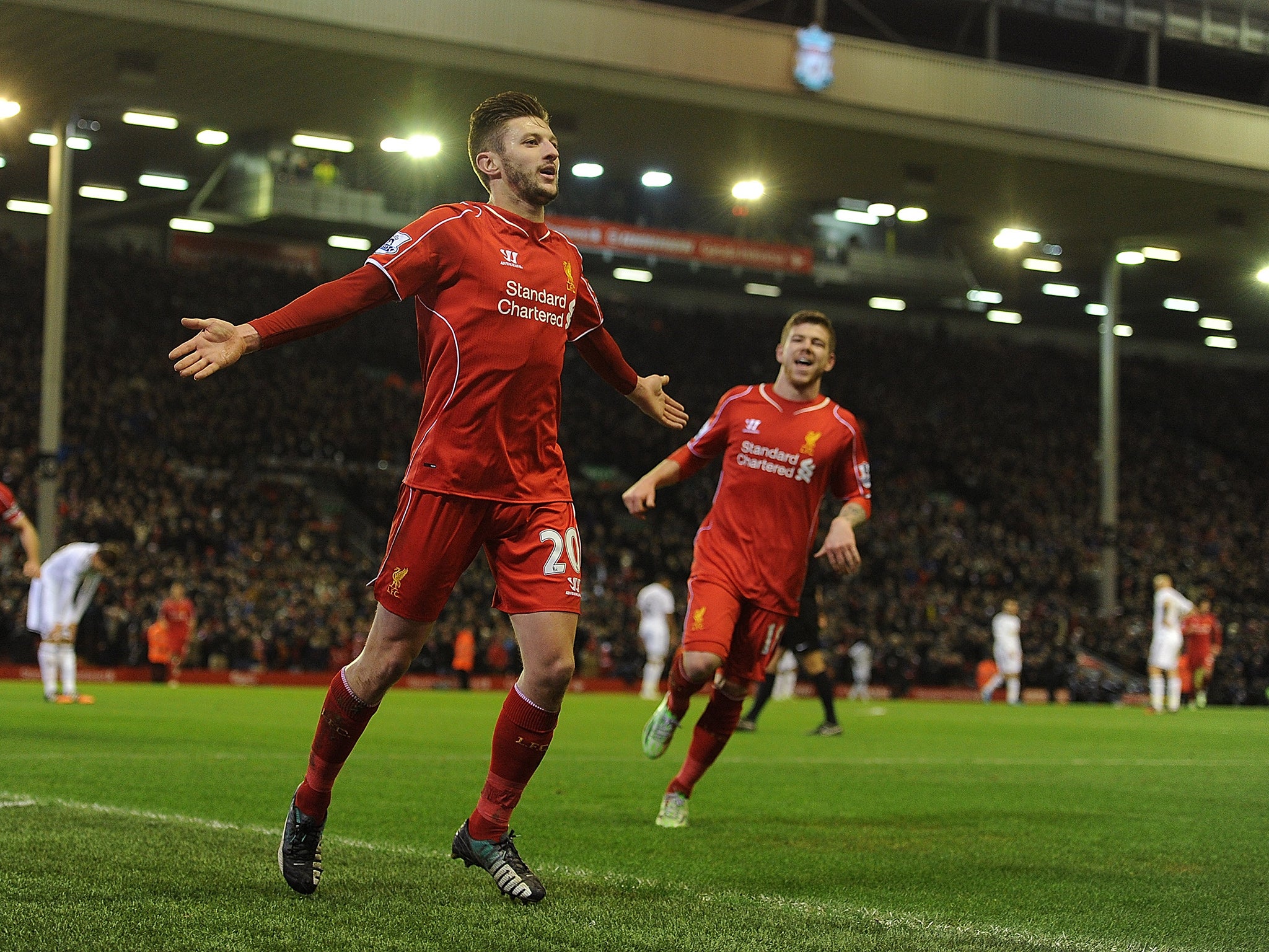 Lallana celebrates a double