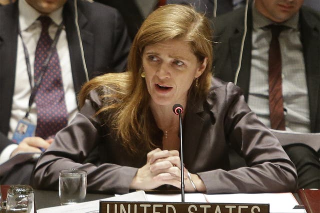 File photo of Samantha power the US Ambassador to the United Nations 