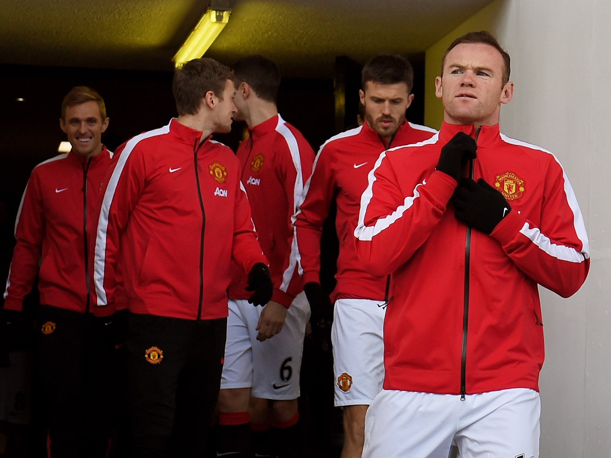 Wayne Rooney with his Manchester United team-mates