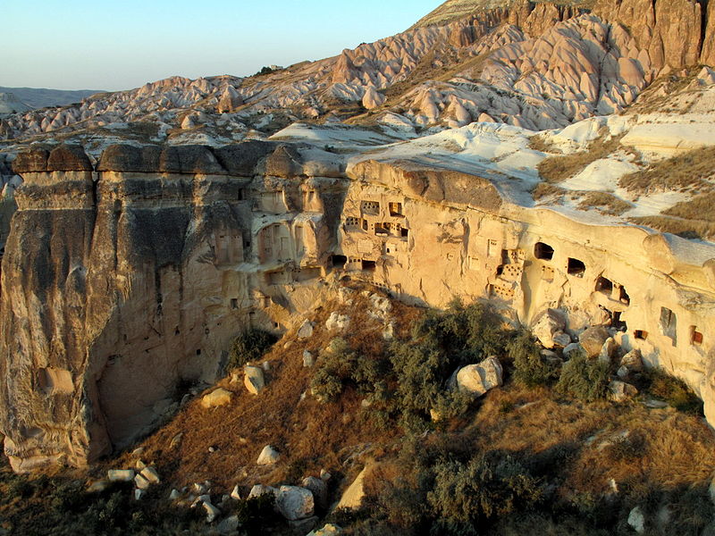 Cappadocia's characteristic volcanic rock landscape lends itself to underground cities