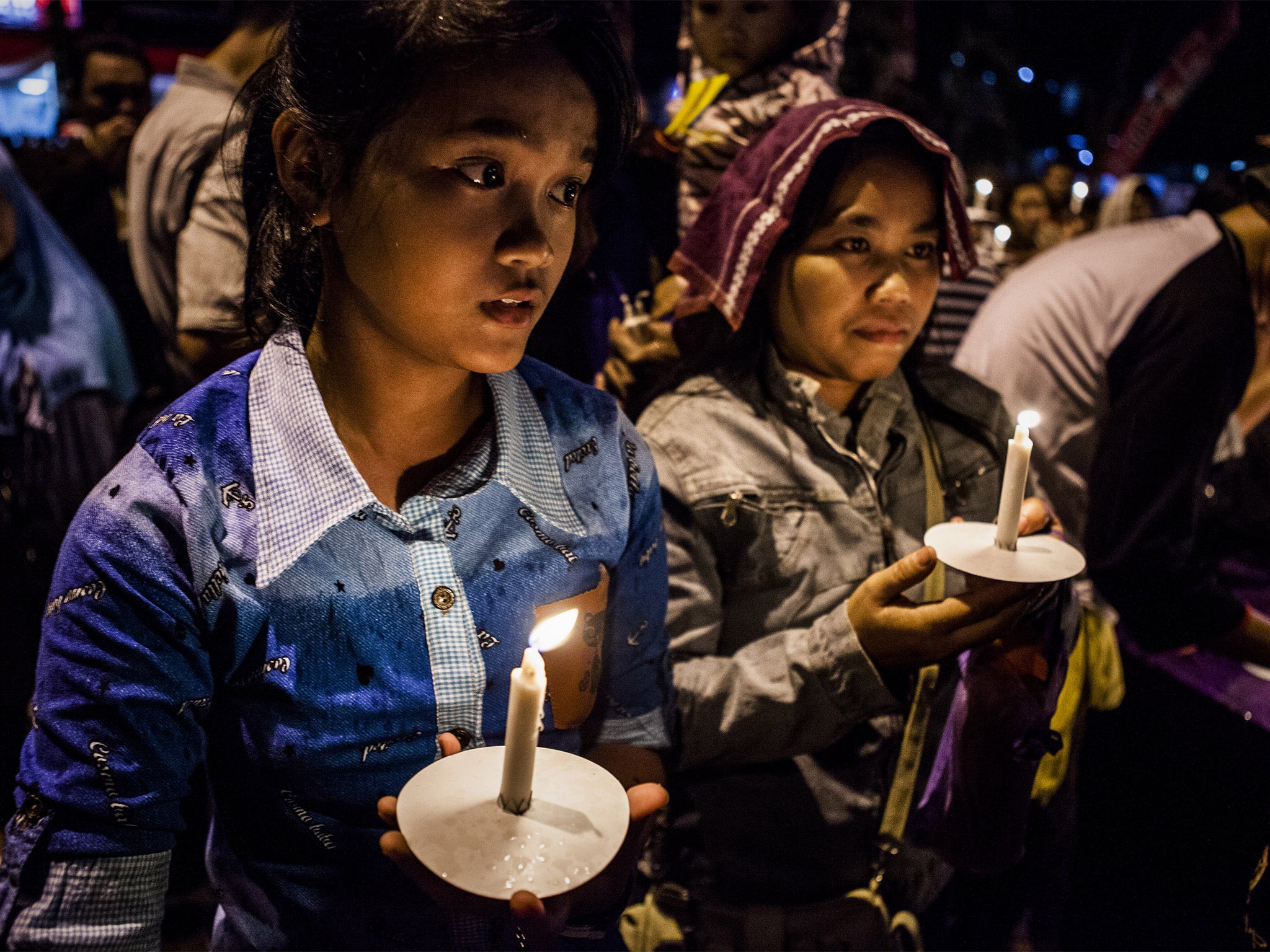 A vigil for victims of the AirAsia flight QZ8501 crash in Surabaya, Indonesia