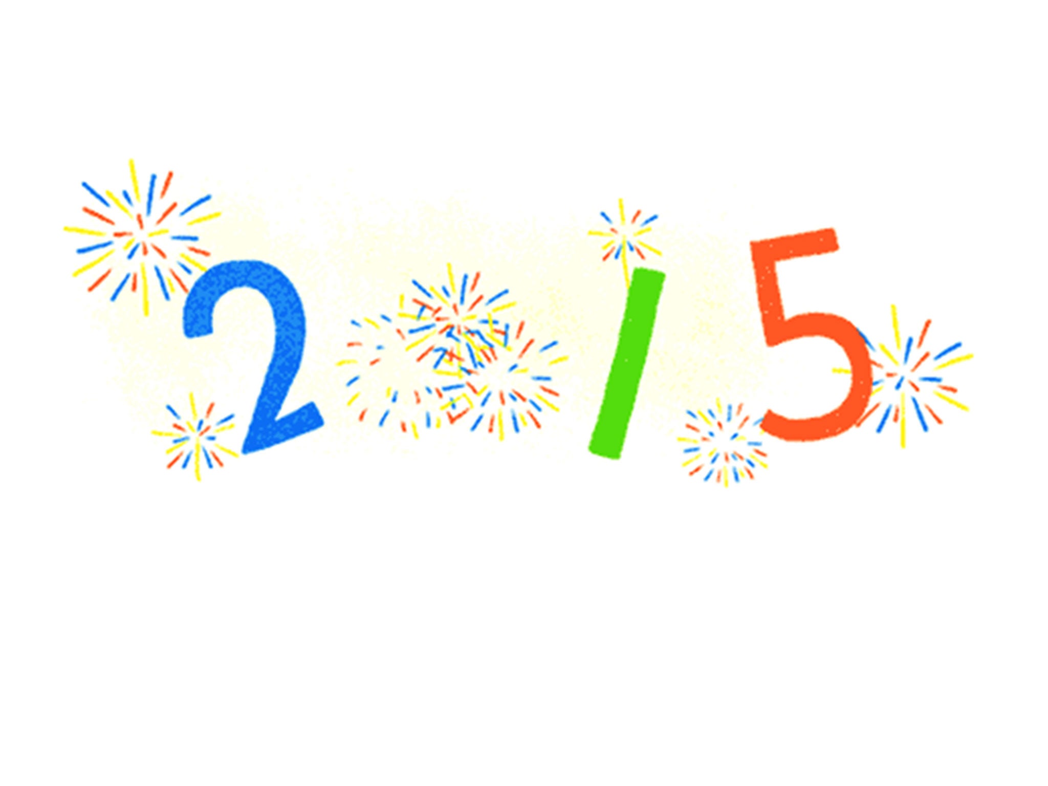 Google celebrates the first day of 2015 with a Doodle