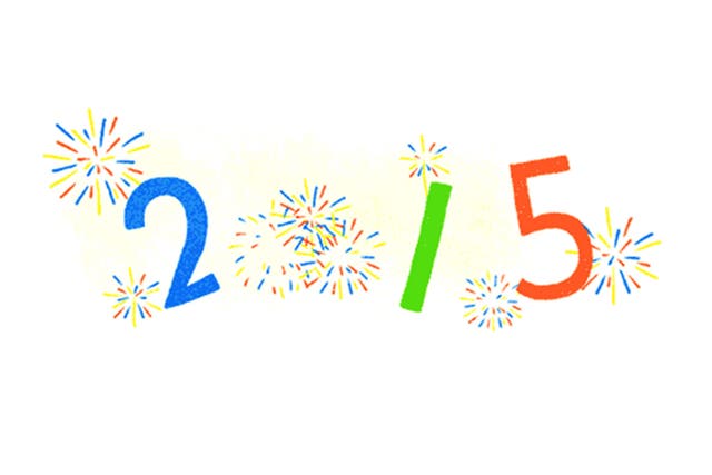 Google celebrates the first day of 2015 with a Doodle