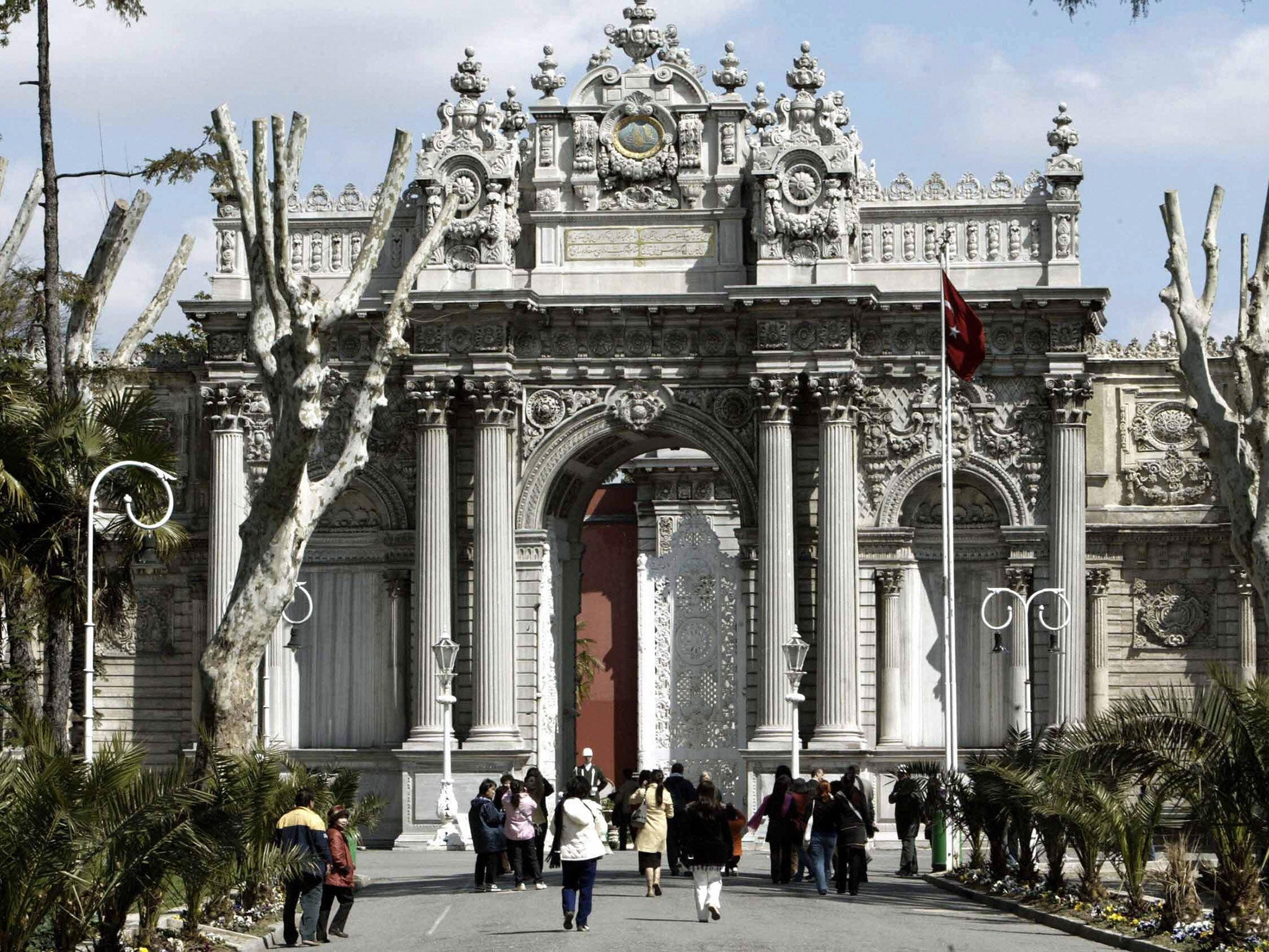 The Dolmabahce palace where a man was arrested