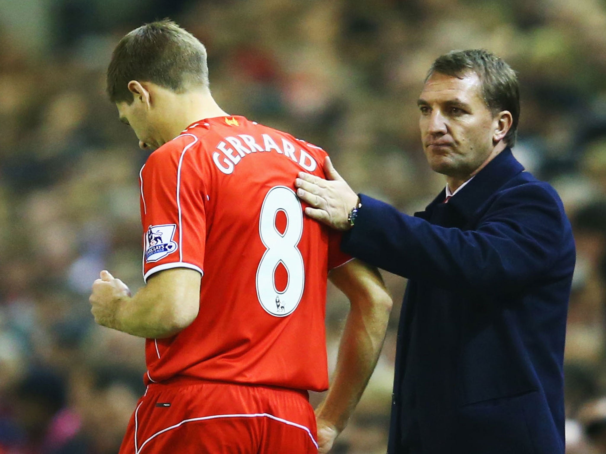Steven Gerrard with Liverpool manager Brendan Rodgers